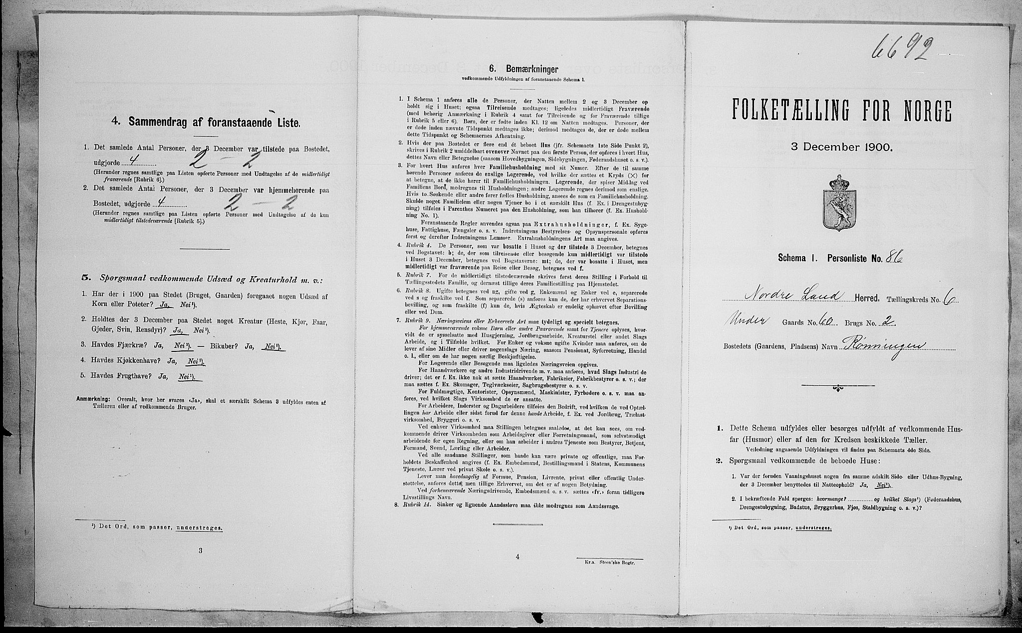 SAH, Folketelling 1900 for 0538 Nordre Land herred, 1900, s. 865