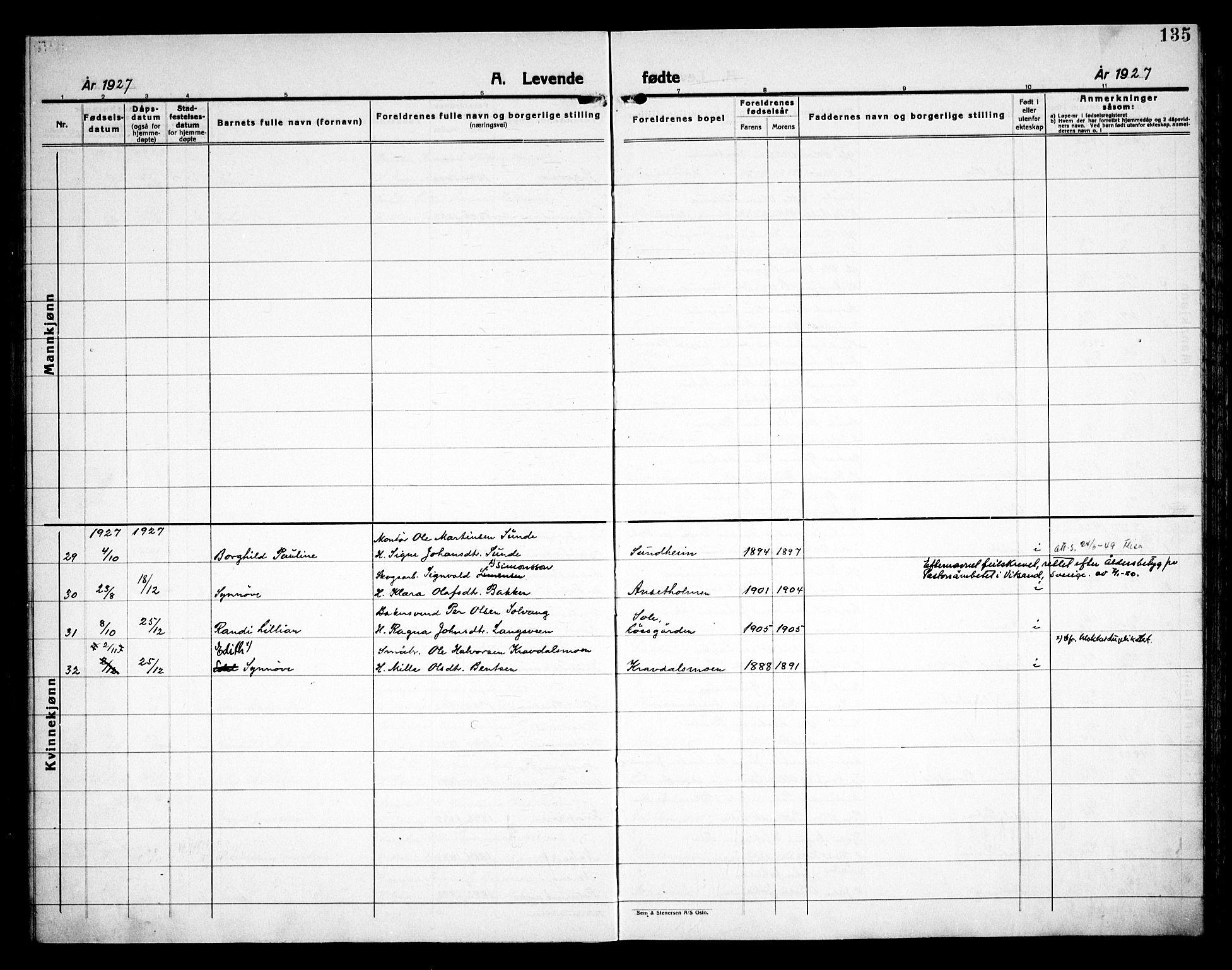 Åsnes prestekontor, AV/SAH-PREST-042/H/Ha/Haa/L0000C: Ministerialbok nr. 0A, 1890-1929, s. 135