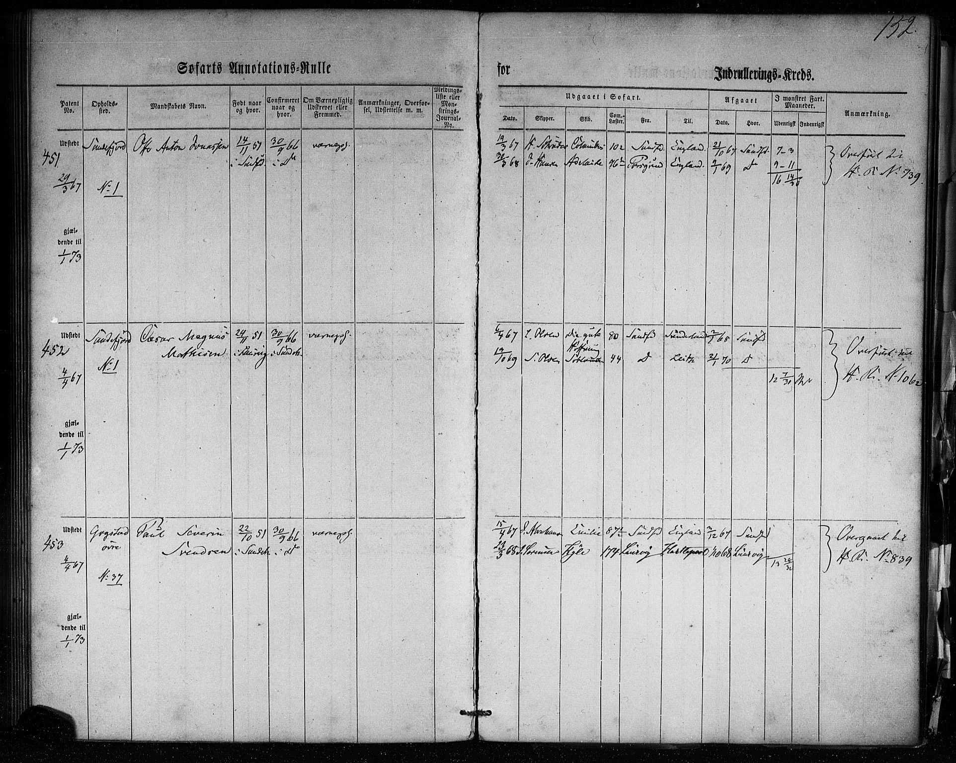 Sandefjord innrulleringskontor, AV/SAKO-A-788/F/Fa/L0001: Annotasjonsrulle, 1860-1868, s. 176
