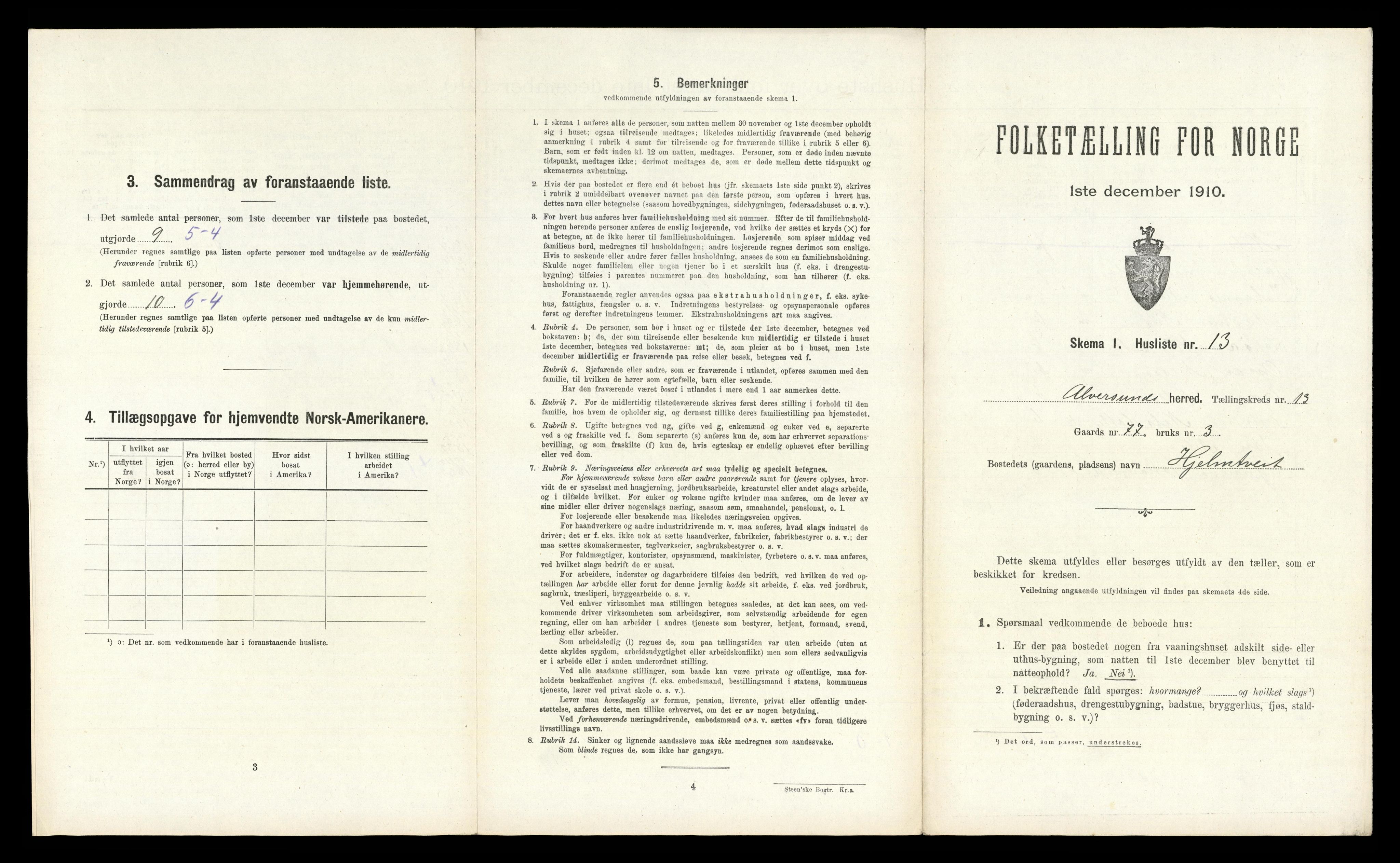 RA, Folketelling 1910 for 1257 Alversund herred, 1910, s. 930