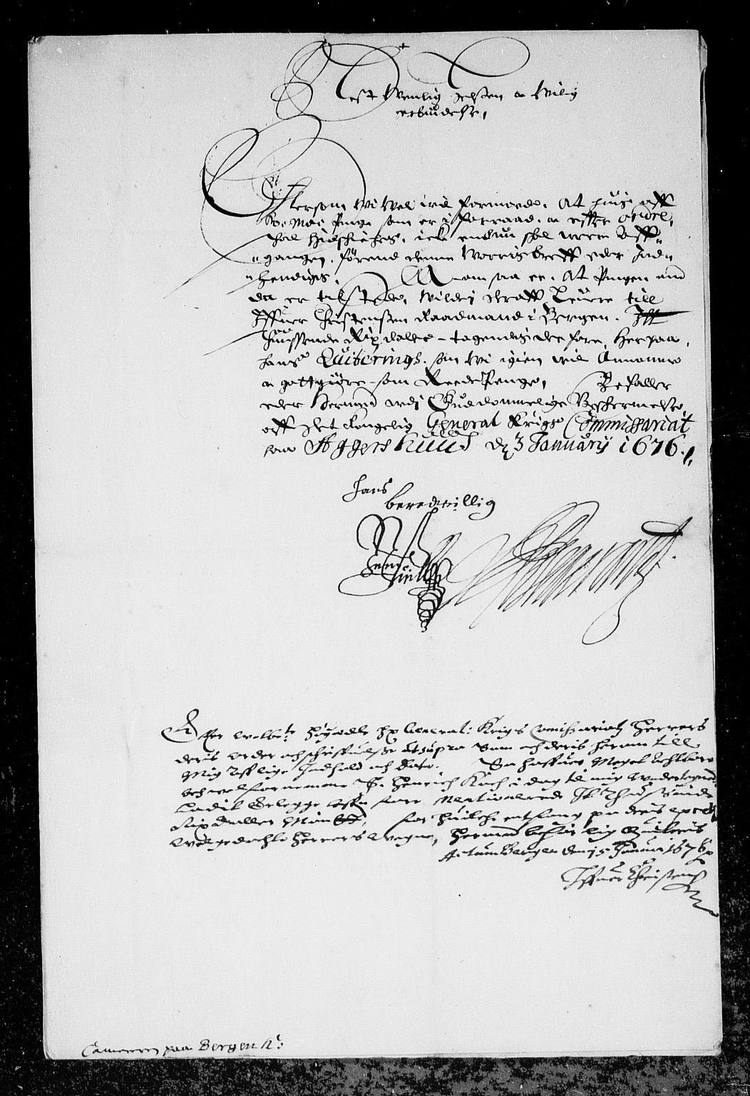 Rentekammeret inntil 1814, Reviderte regnskaper, Stiftamtstueregnskaper, Bergen stiftamt, AV/RA-EA-6043/R/Rc/L0041: Bergen stiftamt, 1672-1677