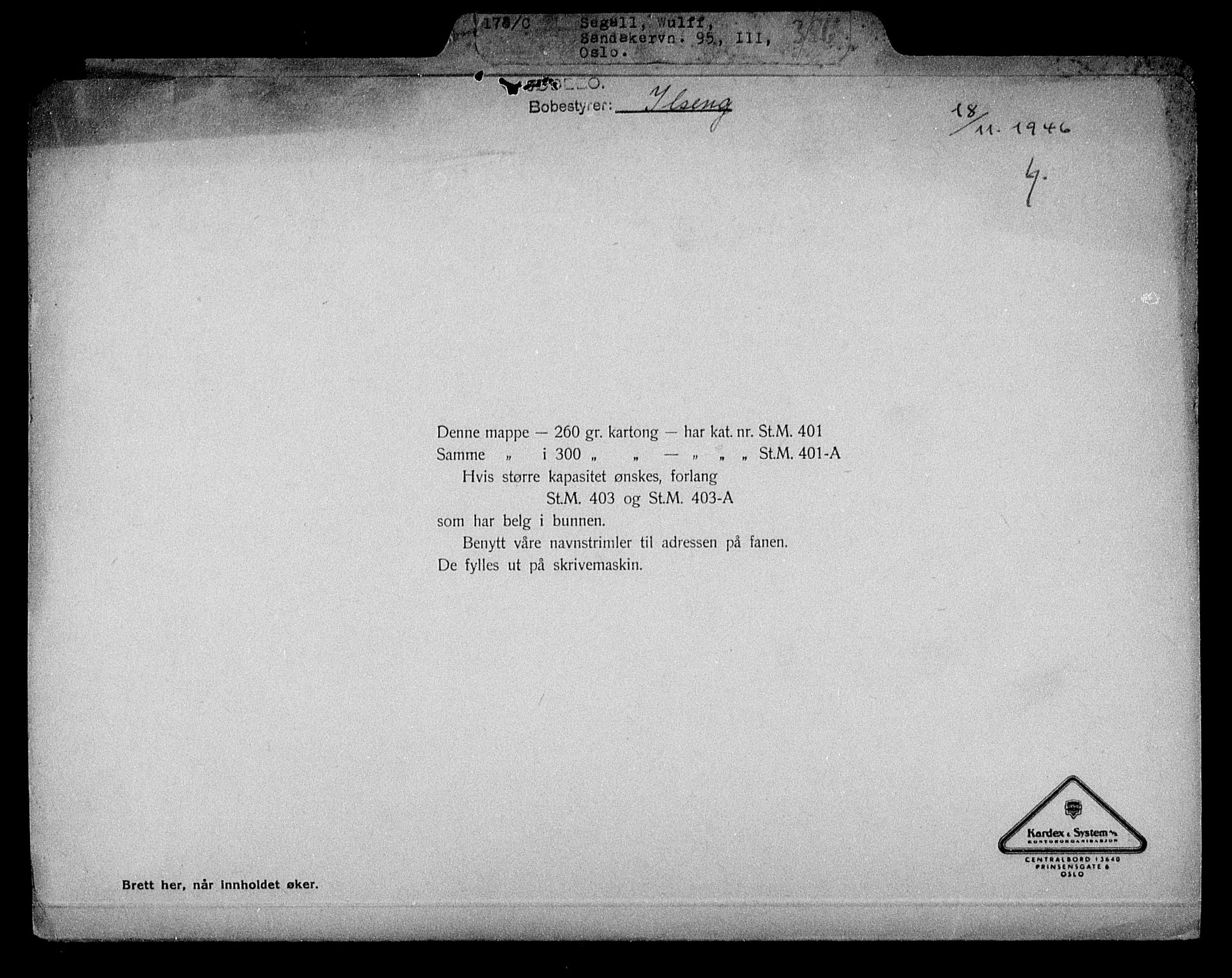 Justisdepartementet, Tilbakeføringskontoret for inndratte formuer, AV/RA-S-1564/H/Hc/Hcc/L0979: --, 1945-1947, s. 665