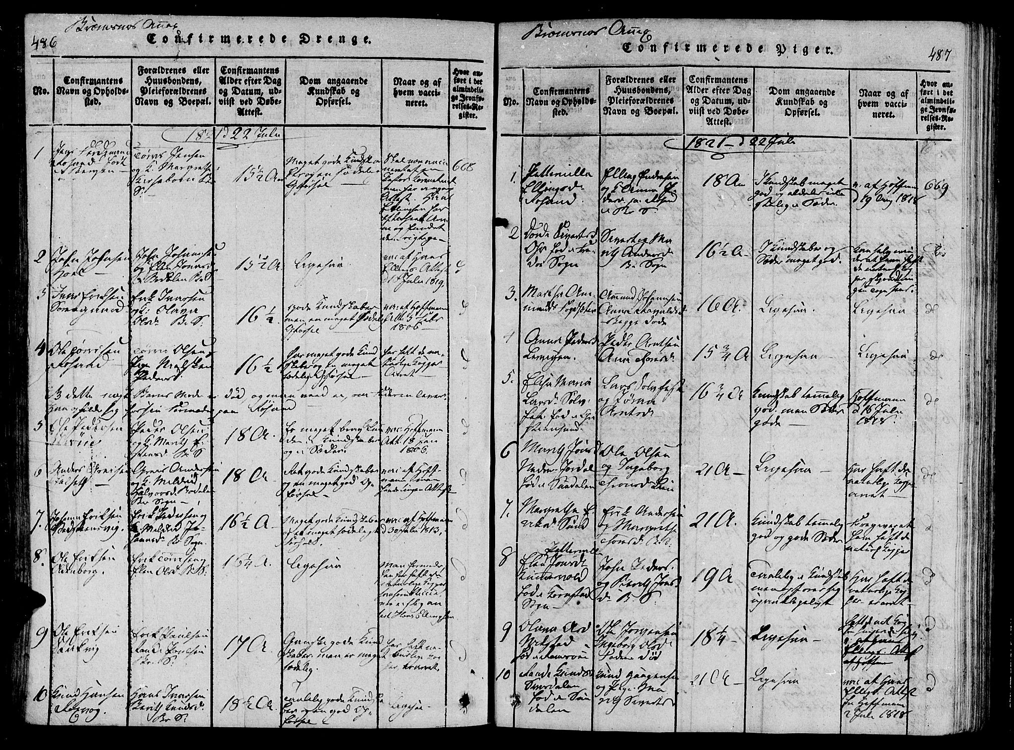 Ministerialprotokoller, klokkerbøker og fødselsregistre - Møre og Romsdal, SAT/A-1454/568/L0800: Ministerialbok nr. 568A09 /2, 1820-1830, s. 486-487