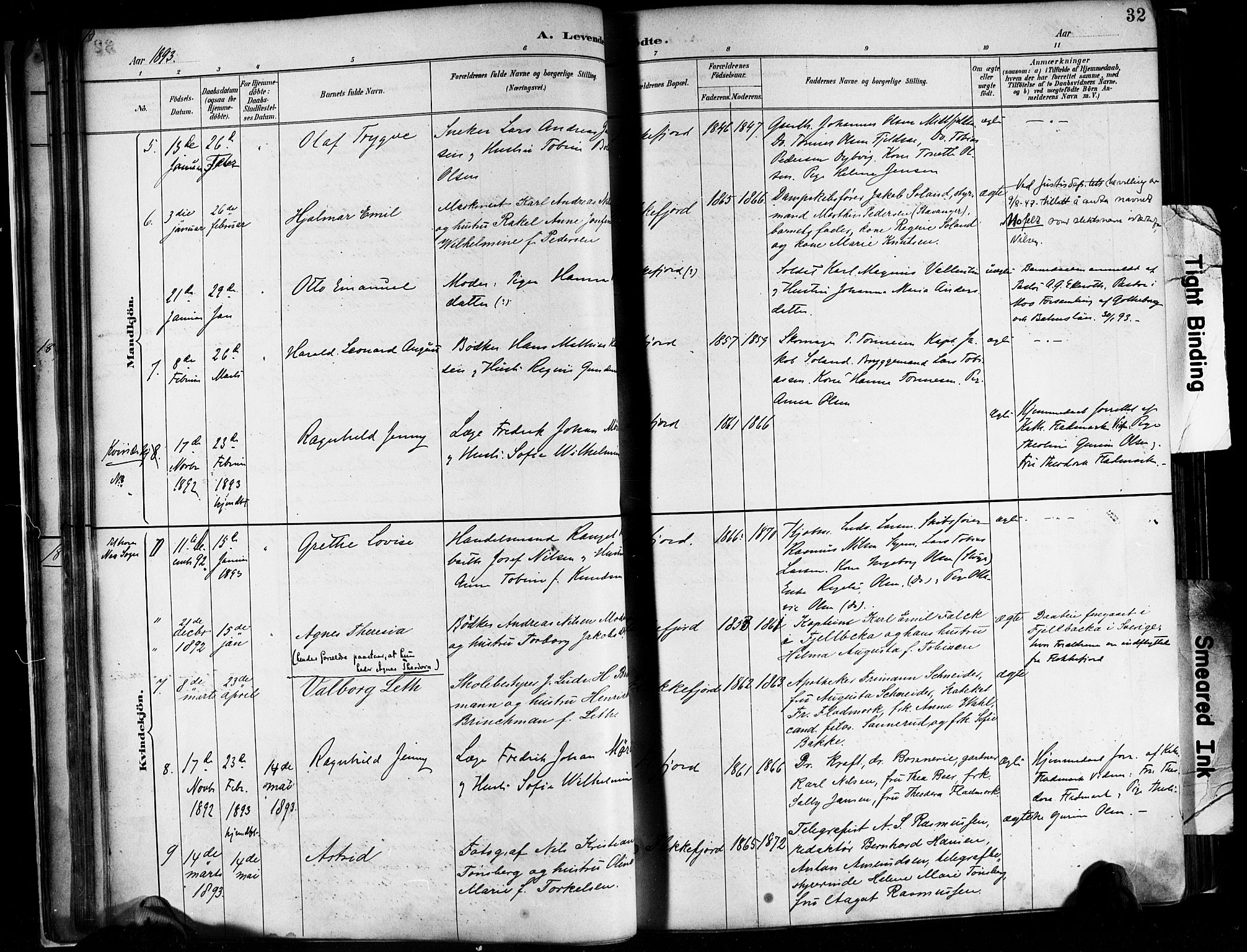 Flekkefjord sokneprestkontor, AV/SAK-1111-0012/F/Fa/Faa/L0001: Ministerialbok nr. A 1, 1885-1900, s. 32