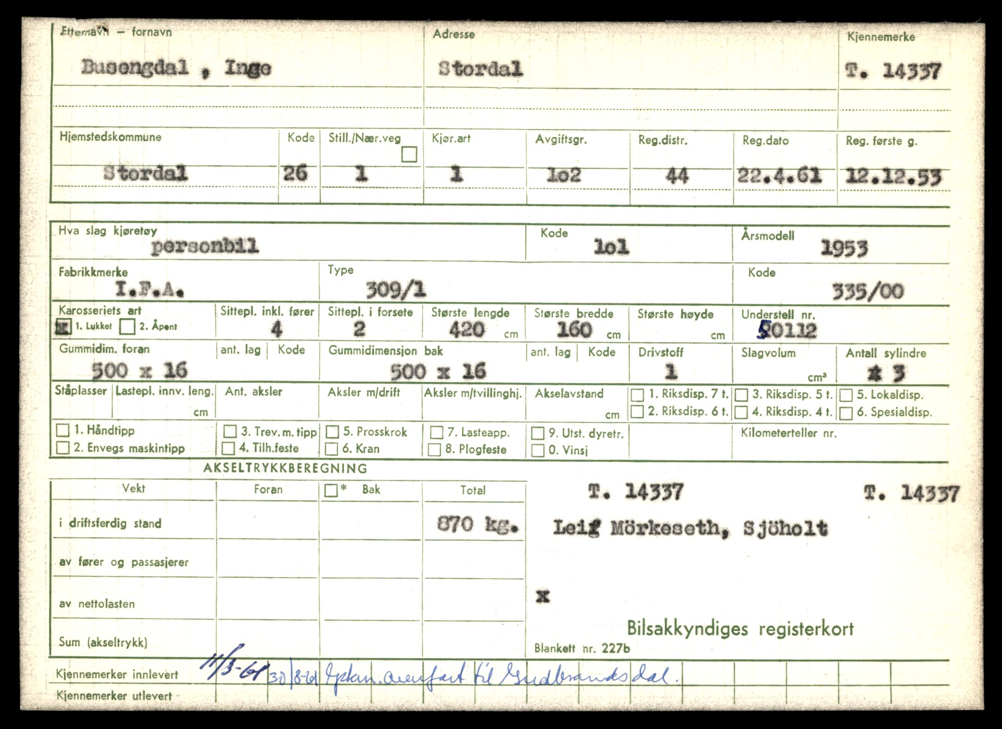 Møre og Romsdal vegkontor - Ålesund trafikkstasjon, AV/SAT-A-4099/F/Fe/L0045: Registreringskort for kjøretøy T 14320 - T 14444, 1927-1998, s. 473