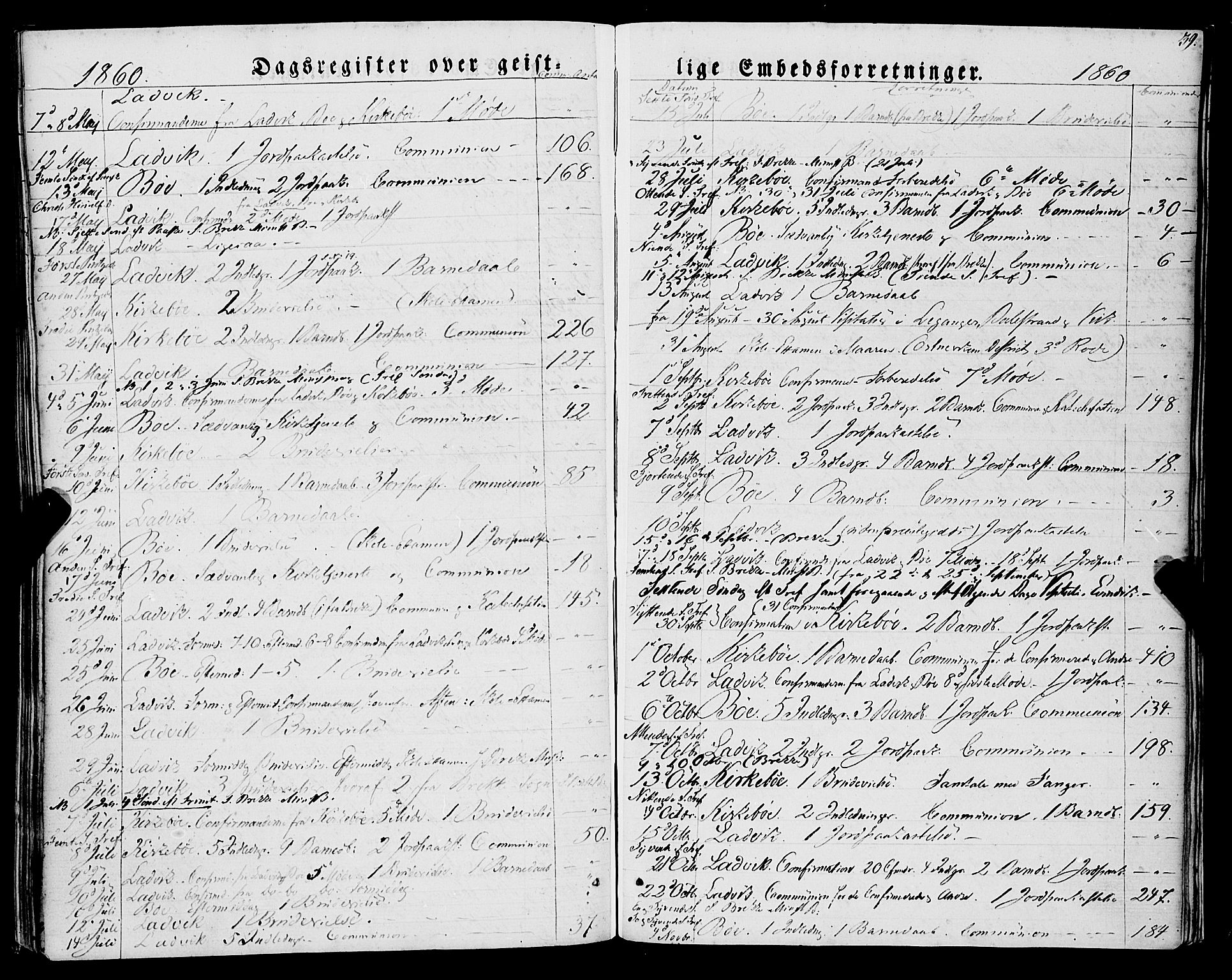 Lavik sokneprestembete, SAB/A-80901: Ministerialbok nr. A 3, 1843-1863, s. 39