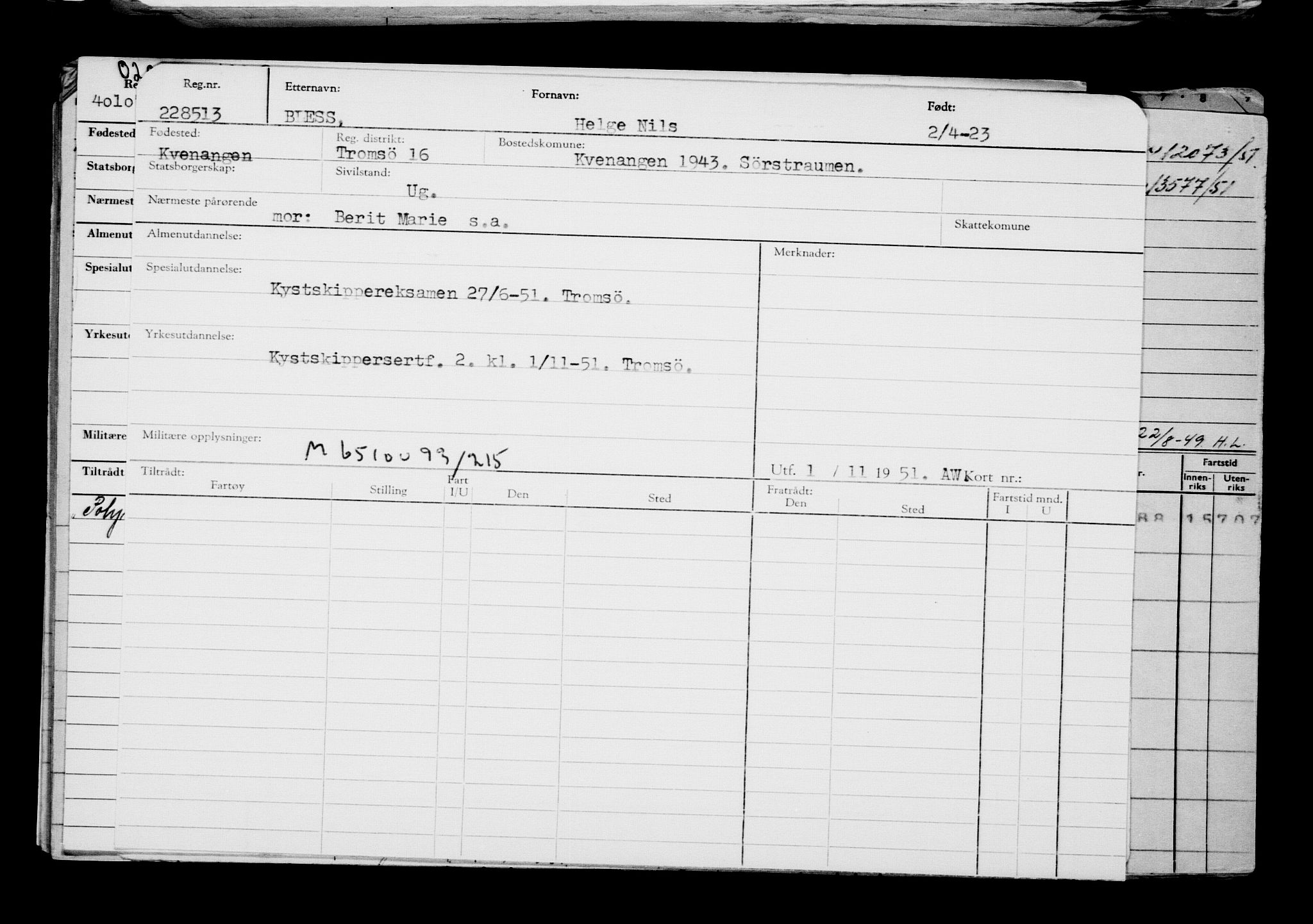 Direktoratet for sjømenn, AV/RA-S-3545/G/Gb/L0217: Hovedkort, 1923, s. 387