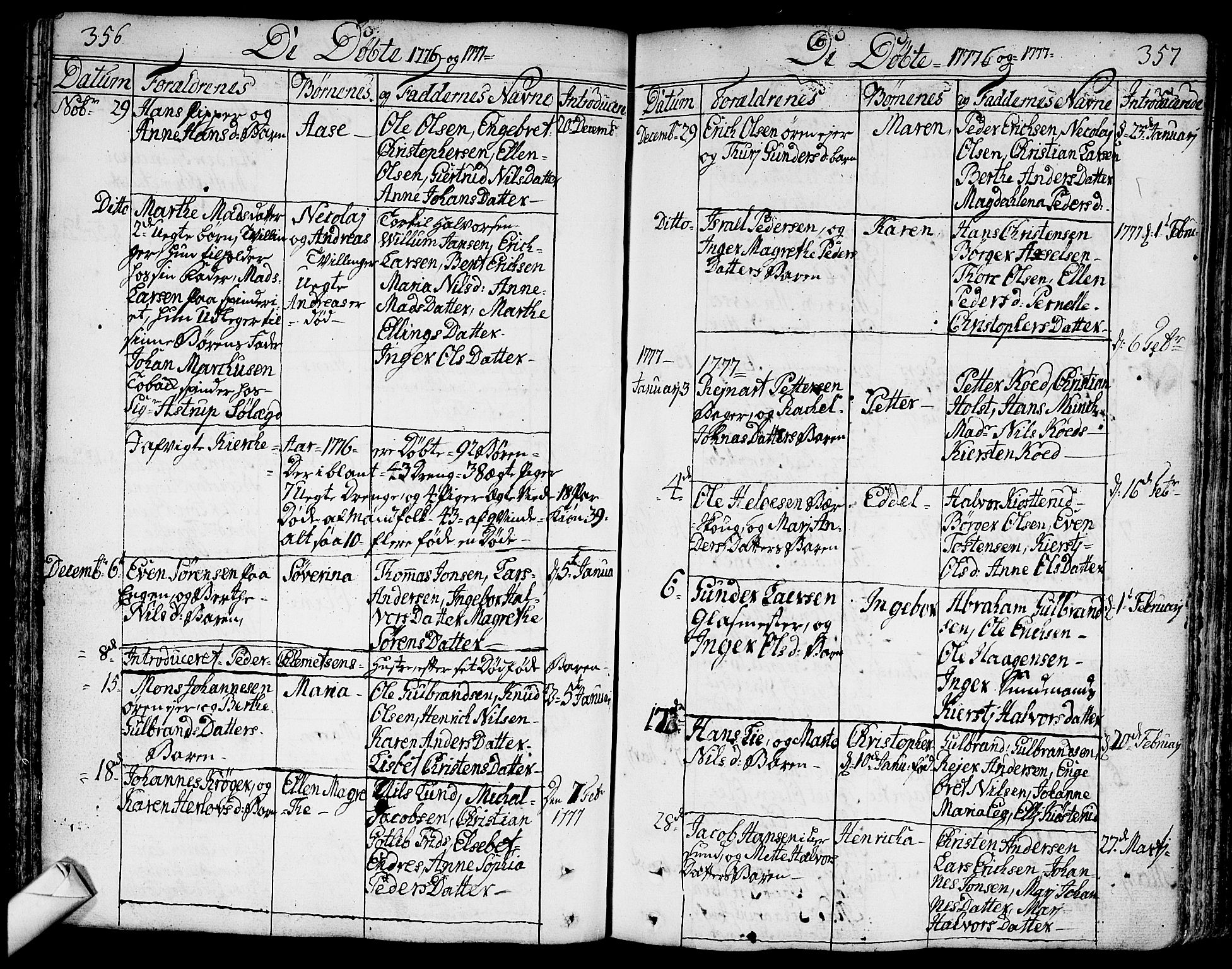 Bragernes kirkebøker, SAKO/A-6/F/Fa/L0005: Ministerialbok nr. I 5, 1759-1781, s. 356-357