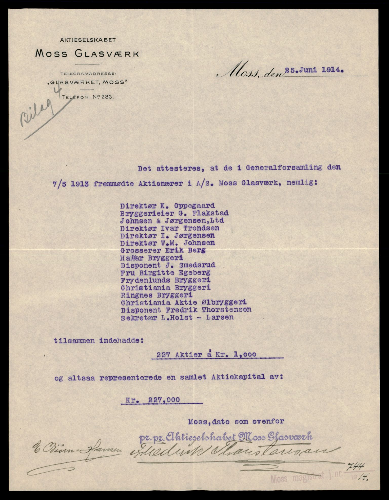 Moss tingrett, AV/SAT-A-10063/K/Ka/Kab/L0025: Slettede og konverterte firmaer, Moss Gla - Moss Mek, 1890-1943, s. 9