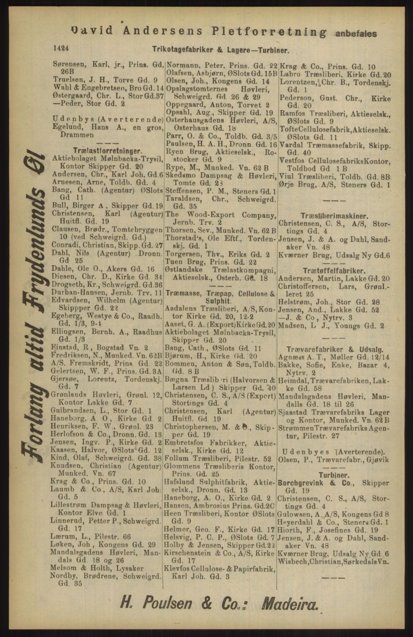 Kristiania/Oslo adressebok, PUBL/-, 1904, s. 1424