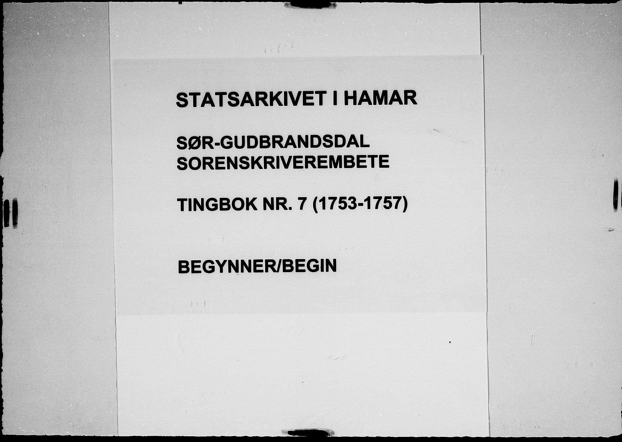Sør-Gudbrandsdal tingrett, SAH/TING-004/G/Gb/Gba/L0007: Tingbok, 1753-1757