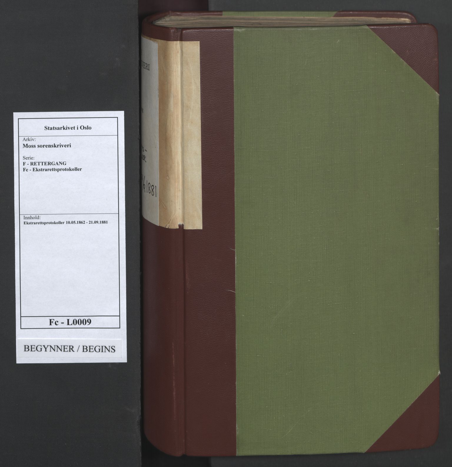 Moss sorenskriveri, AV/SAO-A-10168, 1862-1881