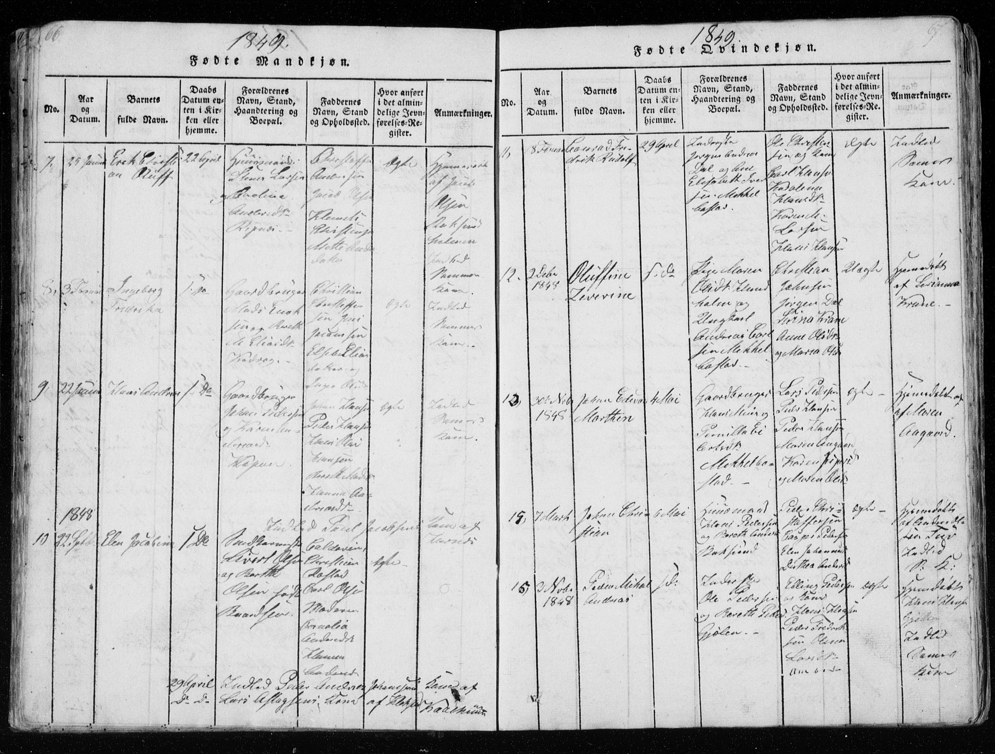 Ministerialprotokoller, klokkerbøker og fødselsregistre - Nordland, SAT/A-1459/801/L0026: Klokkerbok nr. 801C01, 1820-1855, s. 66-67