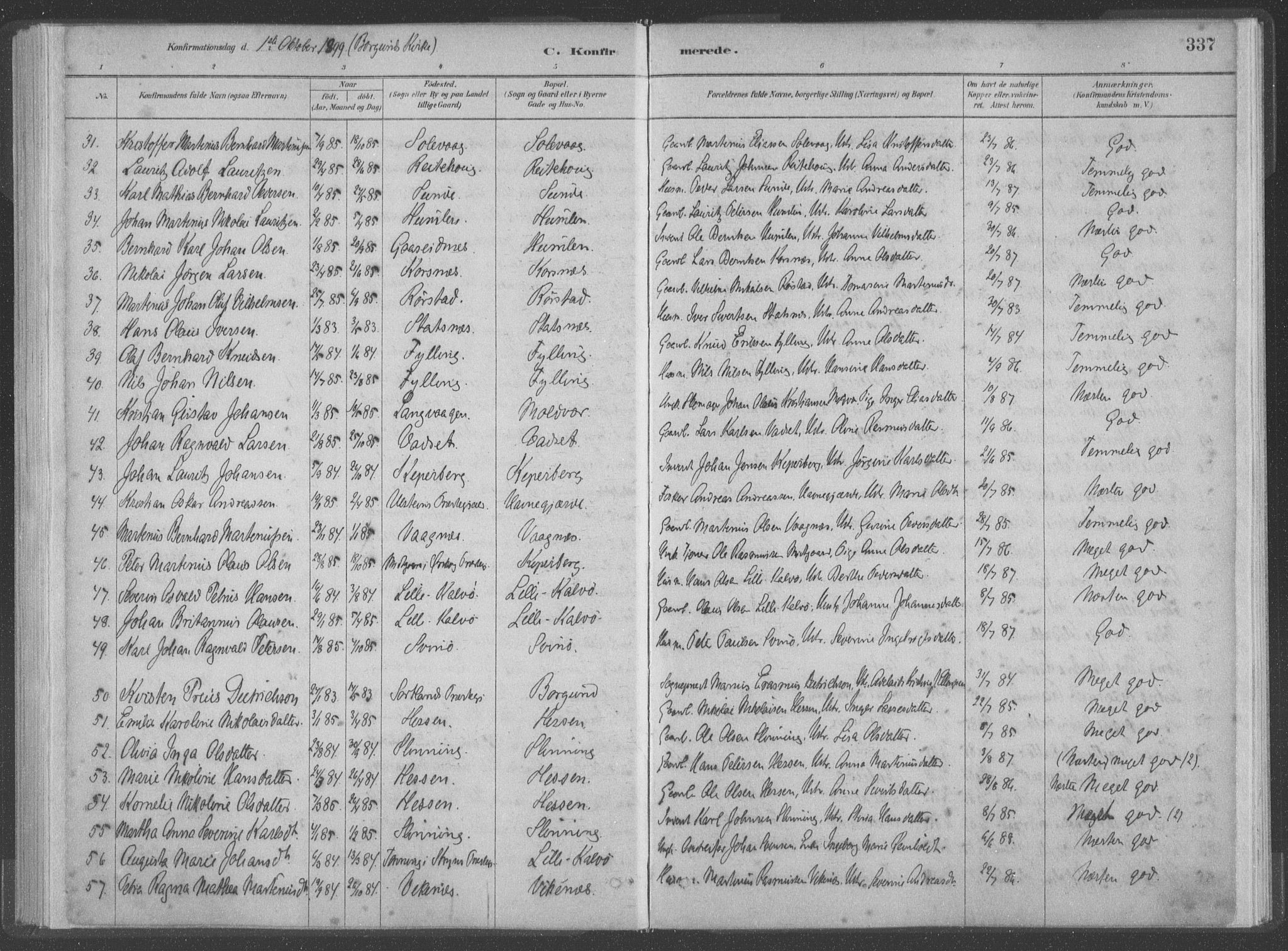 Ministerialprotokoller, klokkerbøker og fødselsregistre - Møre og Romsdal, AV/SAT-A-1454/528/L0402: Ministerialbok nr. 528A12II, 1880-1903, s. 337