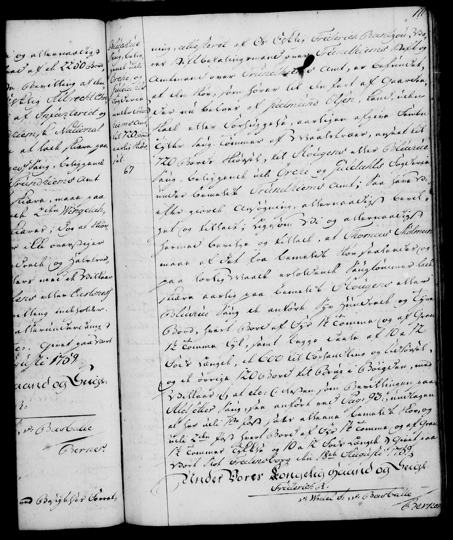 Rentekammeret, Kammerkanselliet, AV/RA-EA-3111/G/Gg/Gga/L0007: Norsk ekspedisjonsprotokoll med register (merket RK 53.7), 1759-1768, s. 111