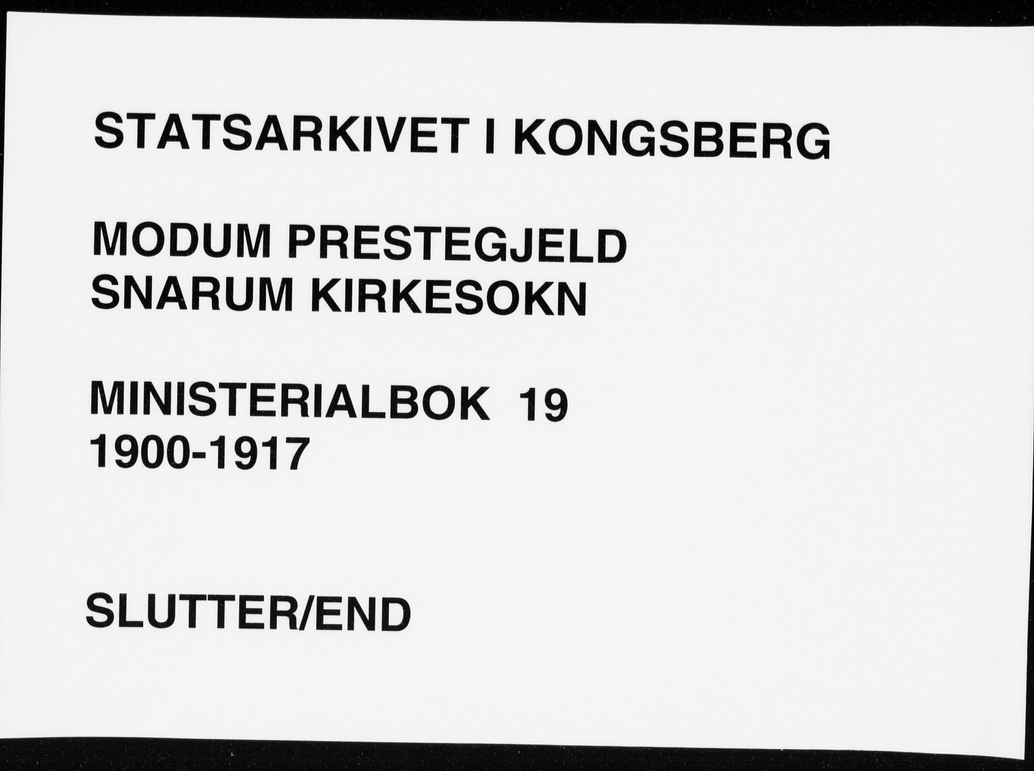 Modum kirkebøker, AV/SAKO-A-234/F/Fa/L0020: Ministerialbok nr. 20, 1900-1917