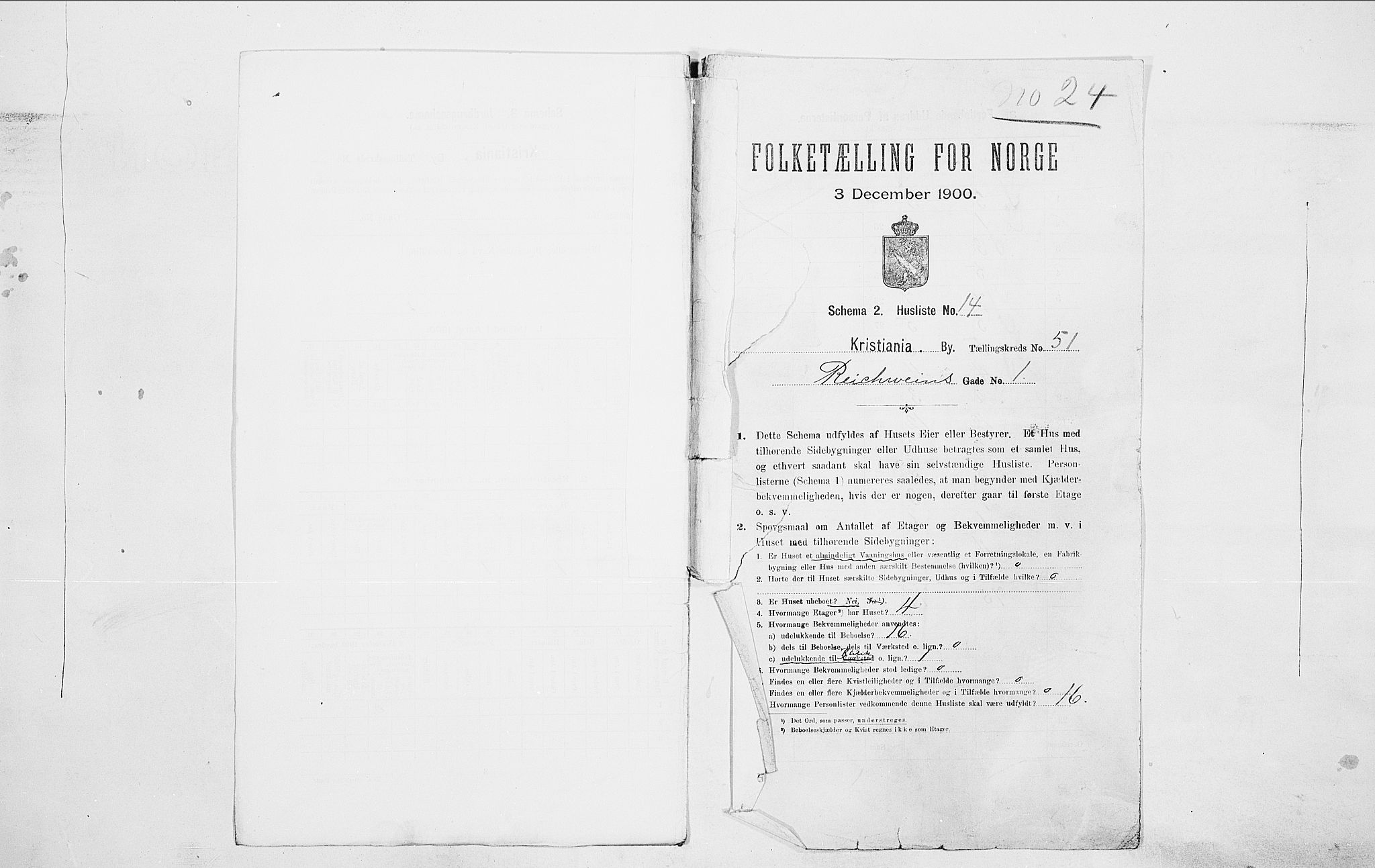 SAO, Folketelling 1900 for 0301 Kristiania kjøpstad, 1900, s. 74446