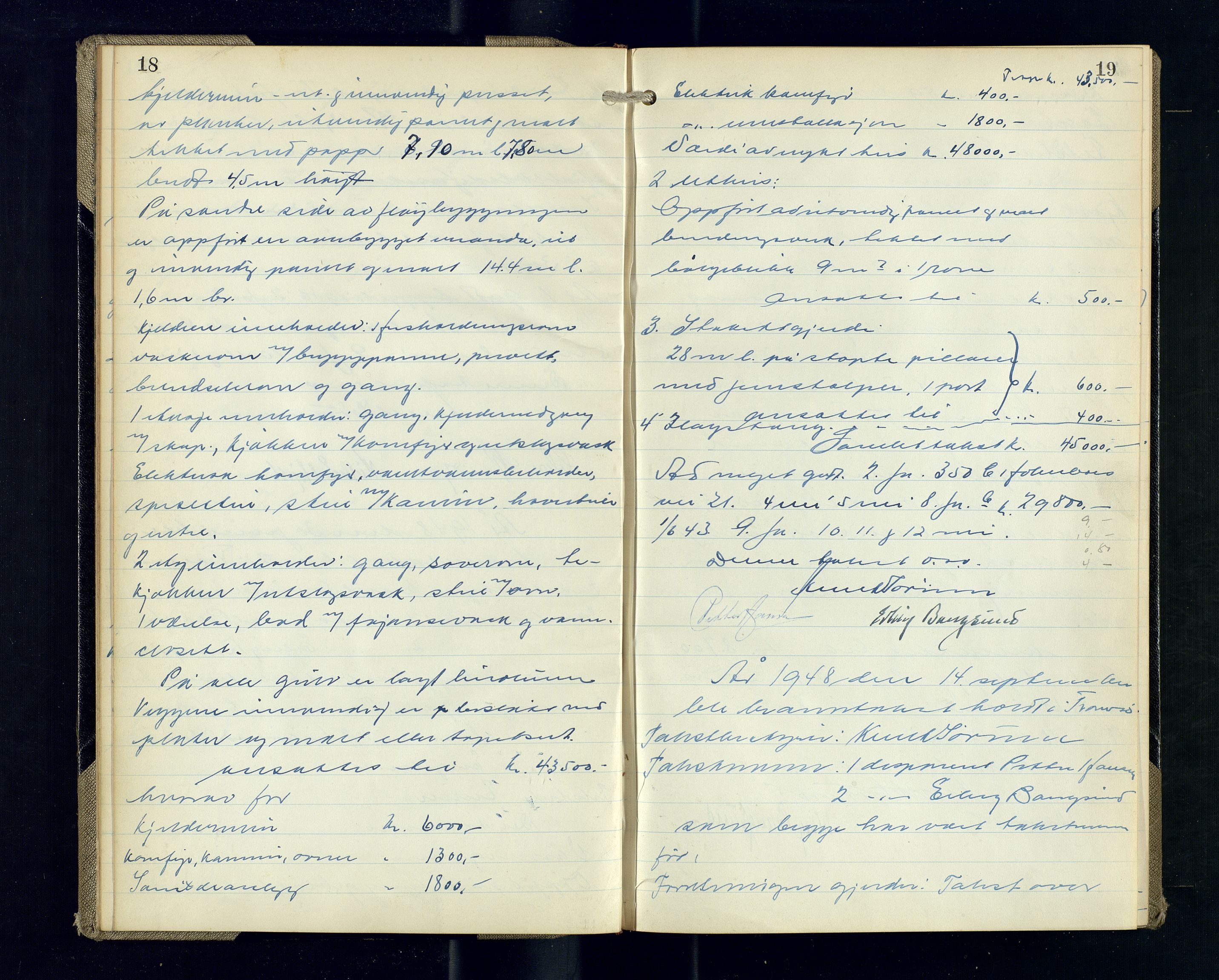 Tromsø byfogd/byrett, AV/SATØ-SATØ-0063/1/Oc/Ocb/Ocba/L0015: Branntakstprotokoll, 1948-1950, s. 18-19