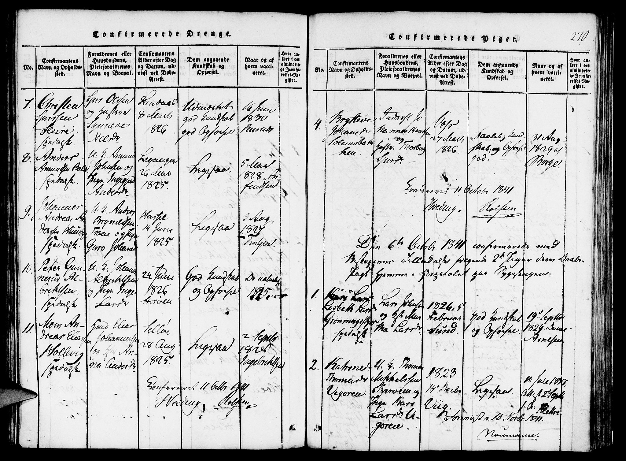 St. Jørgens hospital og Årstad sokneprestembete, AV/SAB-A-99934: Ministerialbok nr. A 3, 1815-1843, s. 270