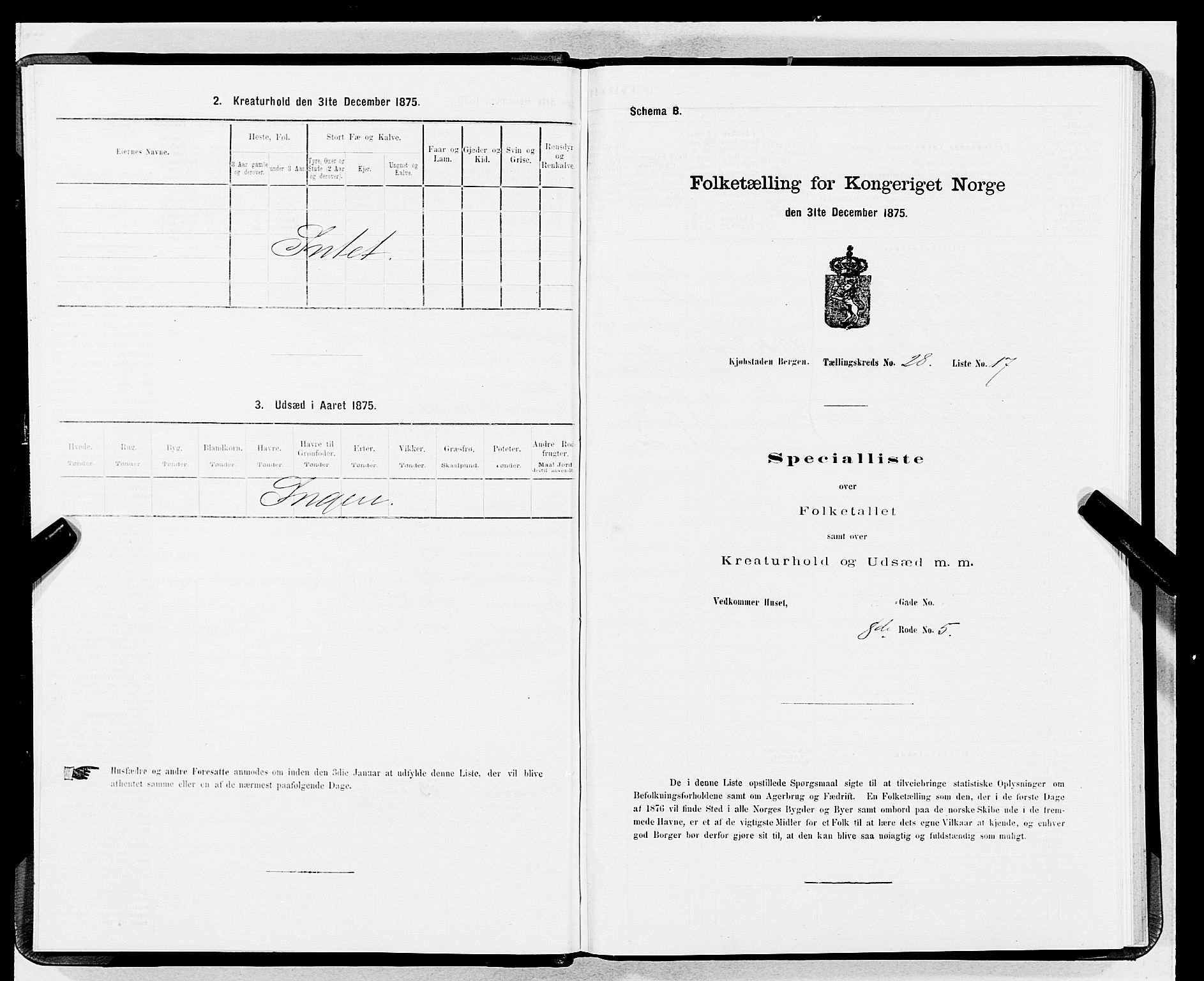 SAB, Folketelling 1875 for 1301 Bergen kjøpstad, 1875, s. 1439