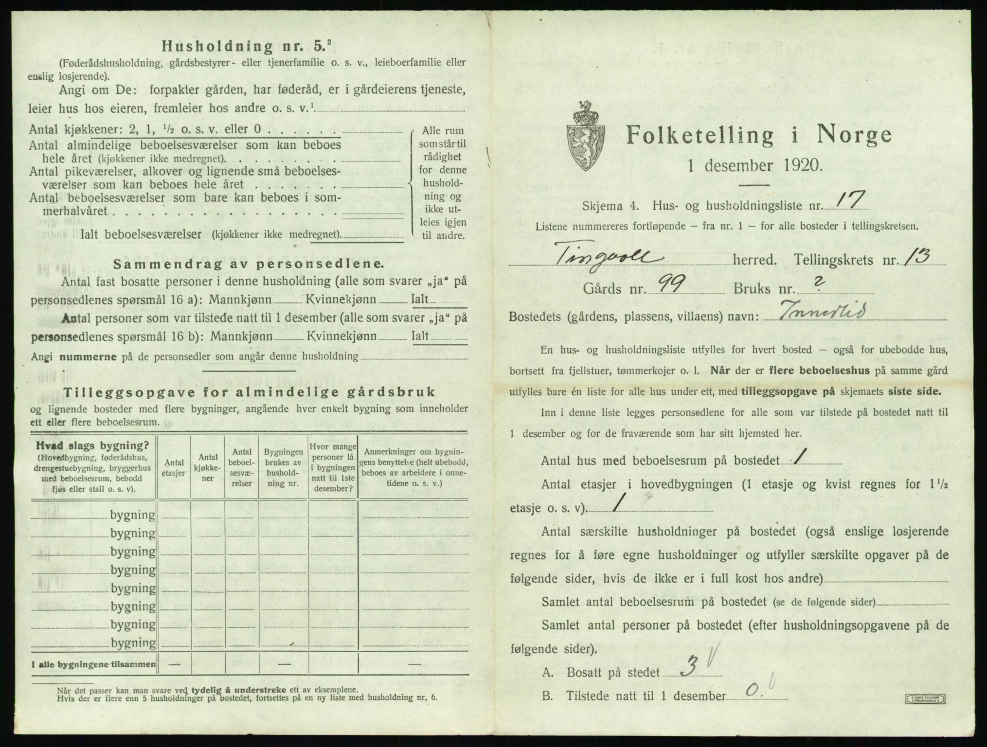 SAT, Folketelling 1920 for 1560 Tingvoll herred, 1920, s. 998