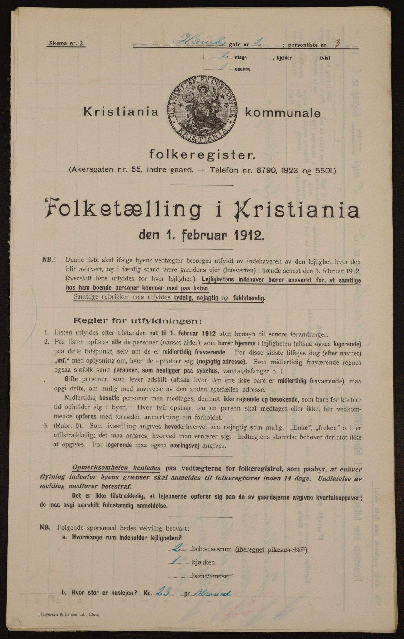 OBA, Kommunal folketelling 1.2.1912 for Kristiania, 1912, s. 35392