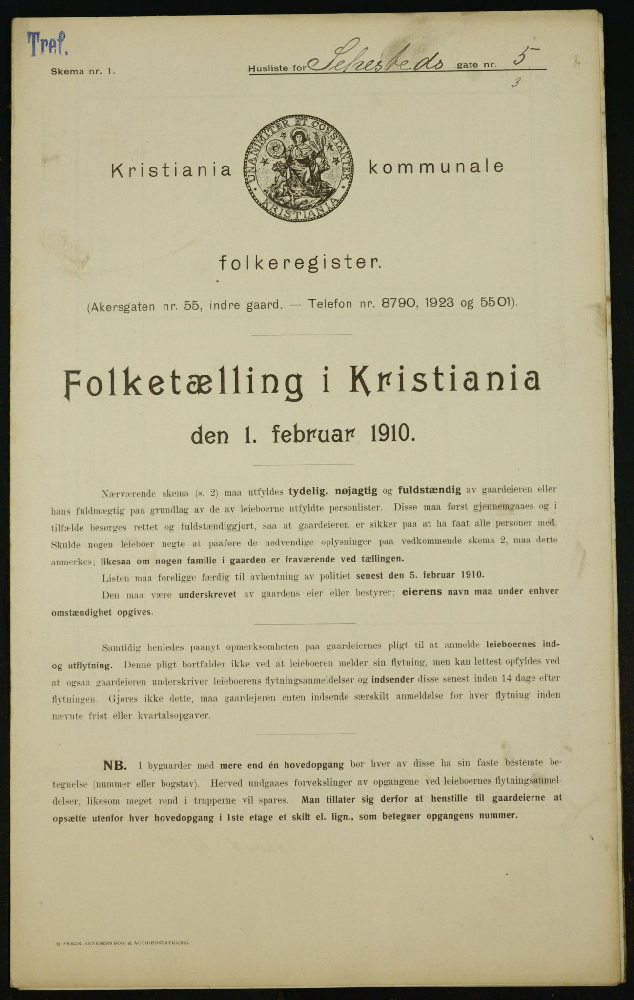 OBA, Kommunal folketelling 1.2.1910 for Kristiania, 1910, s. 89576