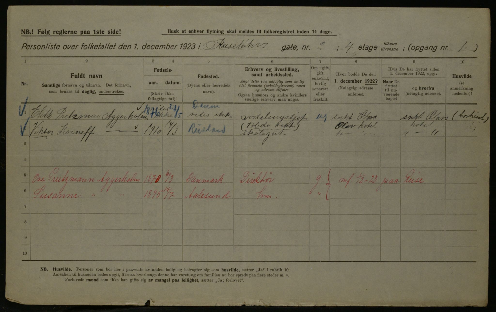 OBA, Kommunal folketelling 1.12.1923 for Kristiania, 1923, s. 93491