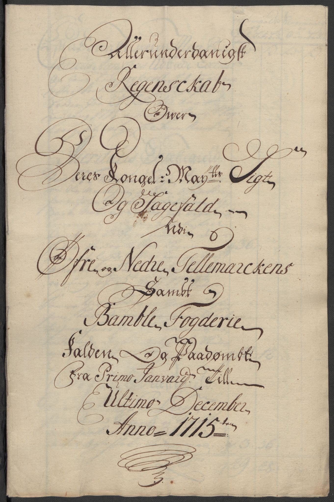 Rentekammeret inntil 1814, Reviderte regnskaper, Fogderegnskap, AV/RA-EA-4092/R36/L2127: Fogderegnskap Øvre og Nedre Telemark og Bamble, 1715, s. 218