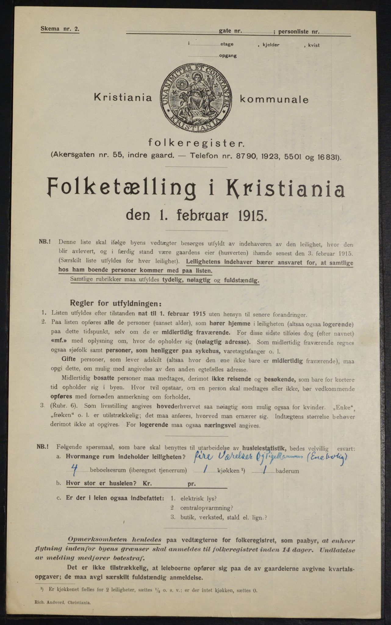 OBA, Kommunal folketelling 1.2.1915 for Kristiania, 1915, s. 33820