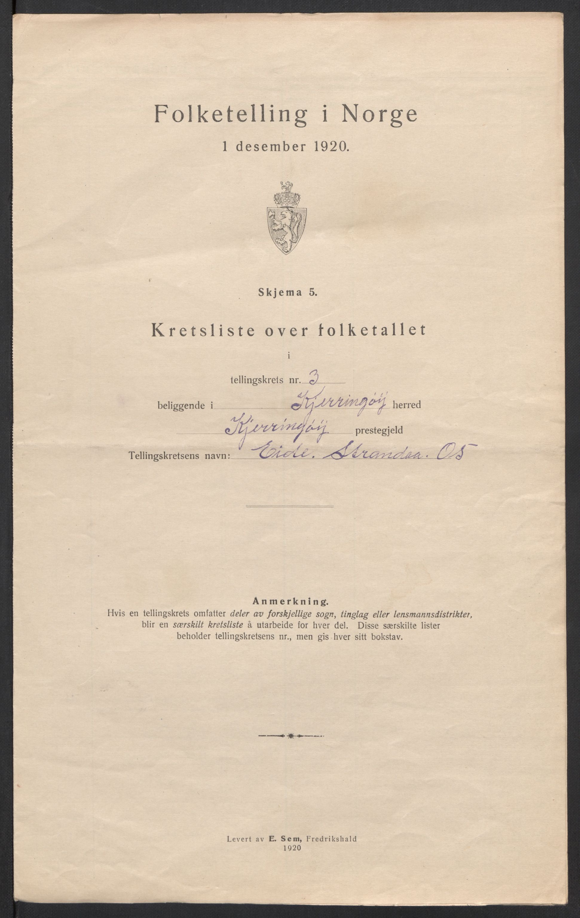 SAT, Folketelling 1920 for 1844 Kjerringøy herred, 1920, s. 13