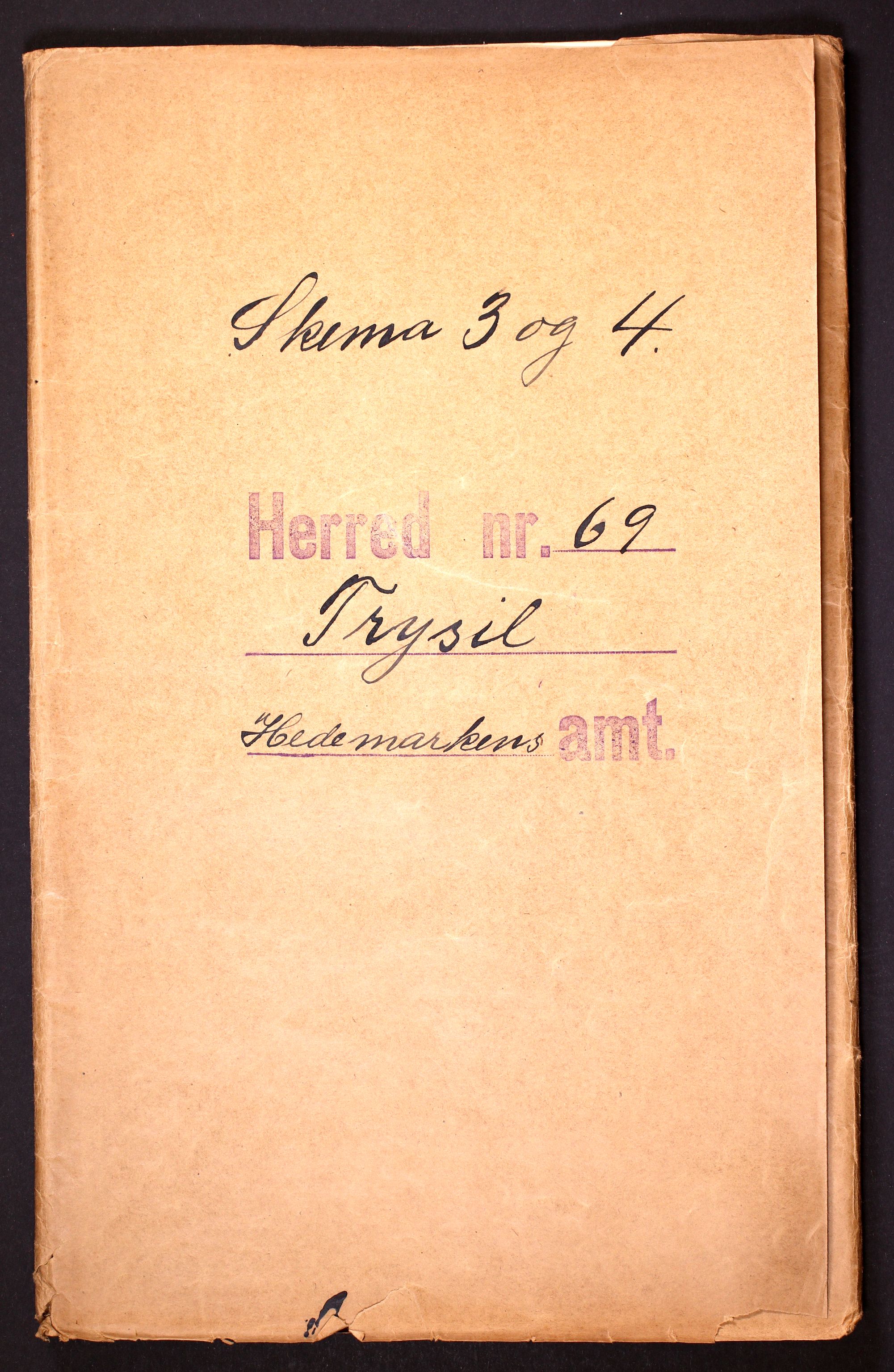 RA, Folketelling 1910 for 0428 Trysil herred, 1910, s. 1