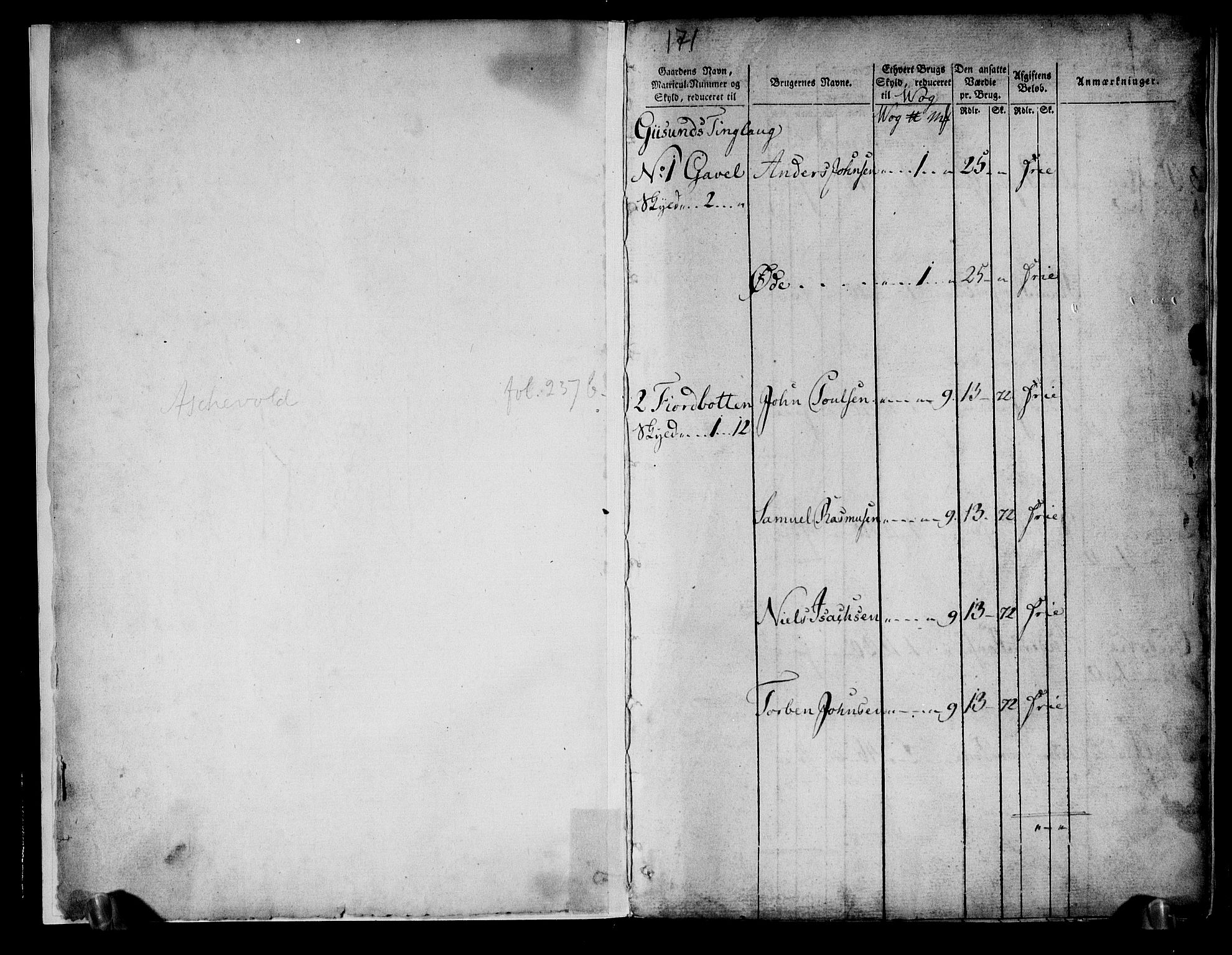 Rentekammeret inntil 1814, Realistisk ordnet avdeling, RA/EA-4070/N/Ne/Nea/L0171: Senja og Tromsø fogderi. Oppebørselsregister, 1803-1804, s. 2