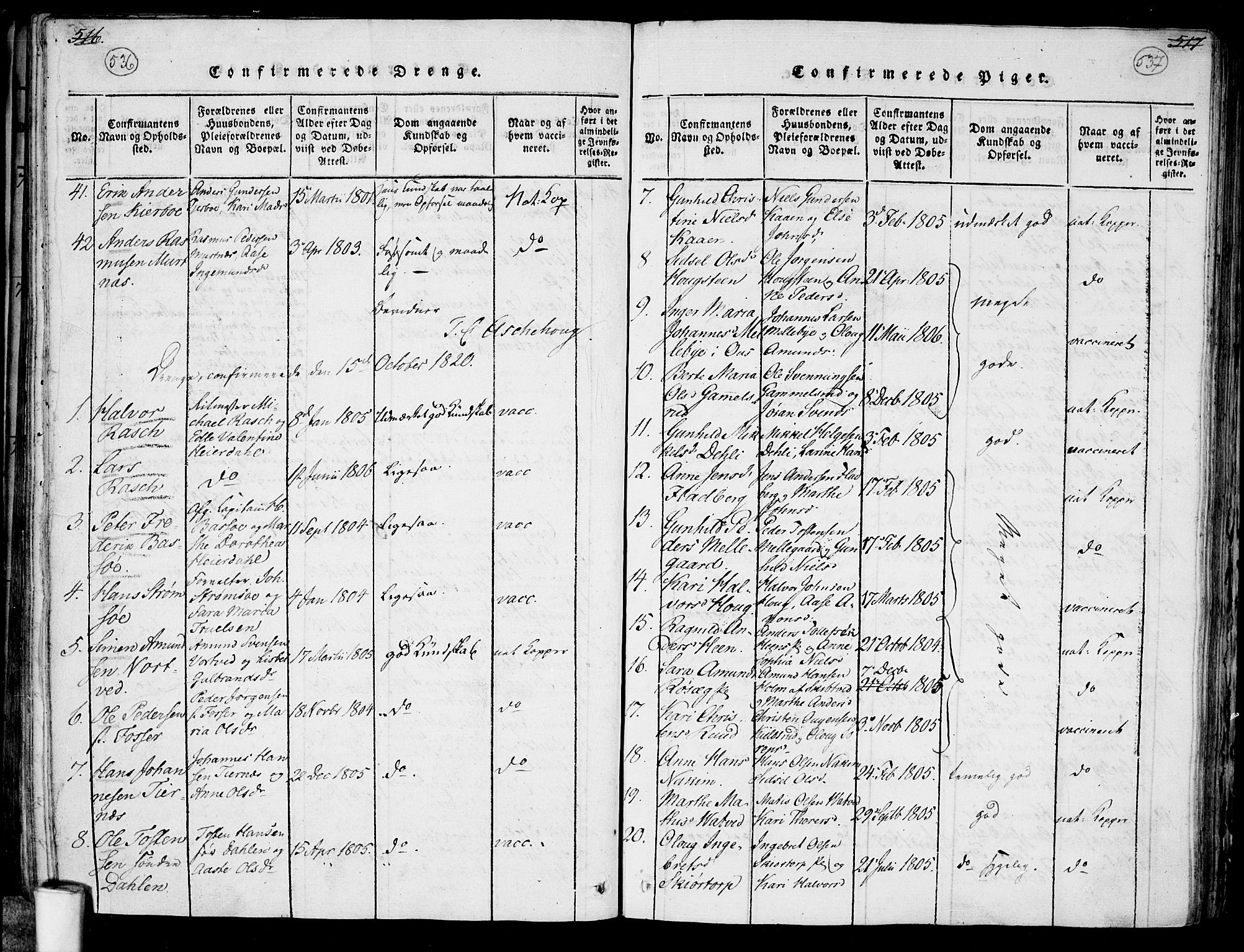Rakkestad prestekontor Kirkebøker, AV/SAO-A-2008/F/Fa/L0006: Ministerialbok nr. I 6, 1814-1824, s. 536-537