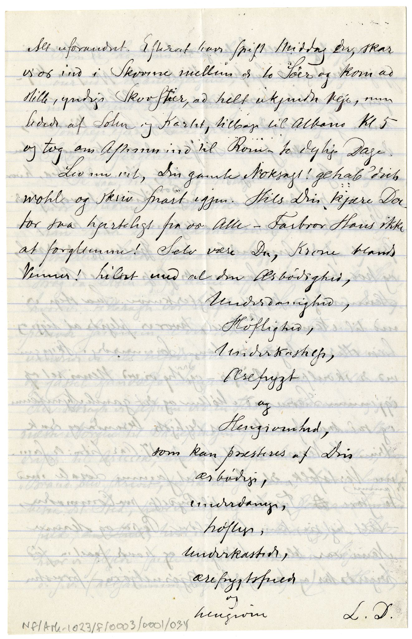 Diderik Maria Aalls brevsamling, NF/Ark-1023/F/L0003: D.M. Aalls brevsamling. D - G, 1797-1889, s. 64
