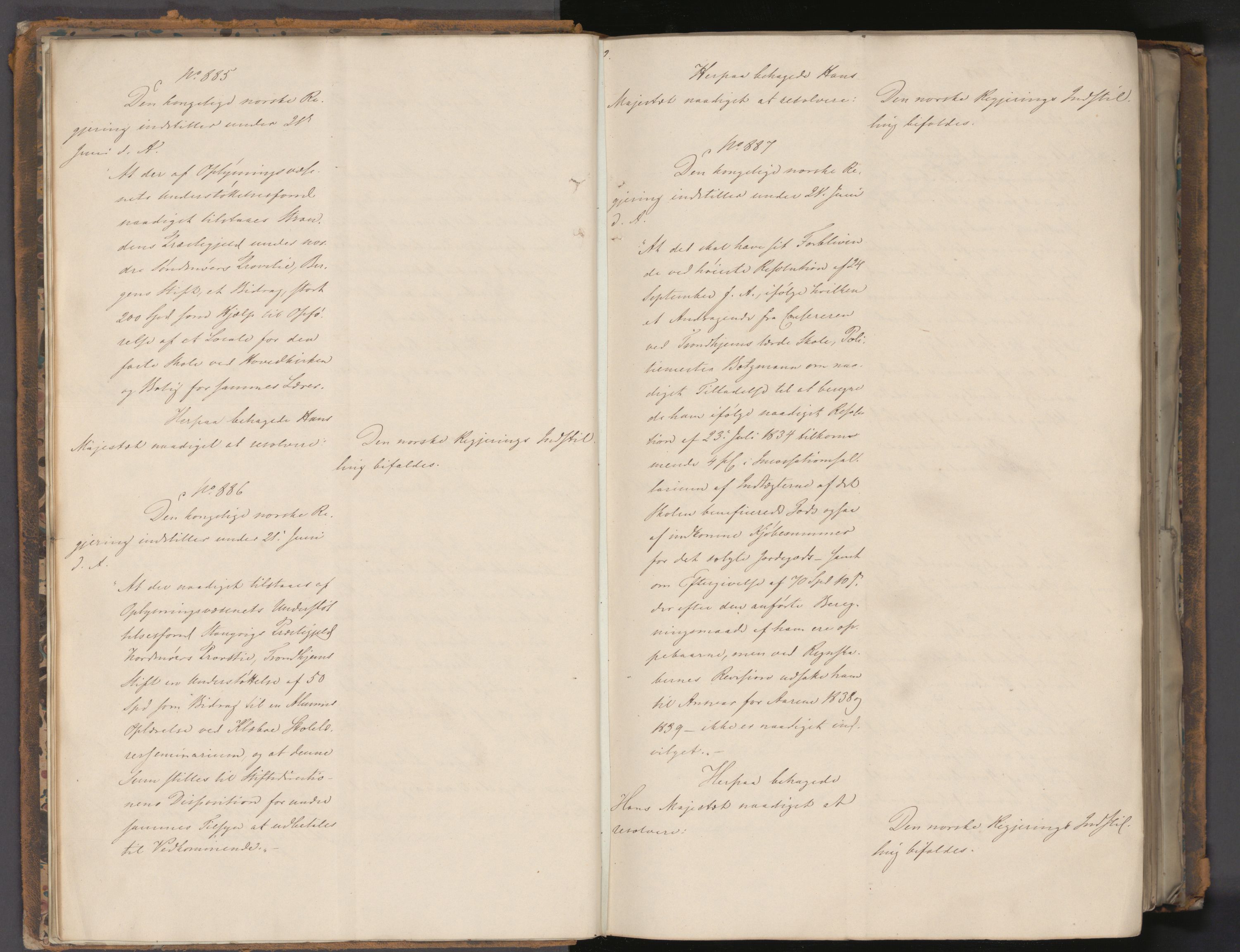 Statsrådssekretariatet, AV/RA-S-1001/A/Ab/L0058: Kgl. res. nr. 881-1783, 2. halvår, 1843