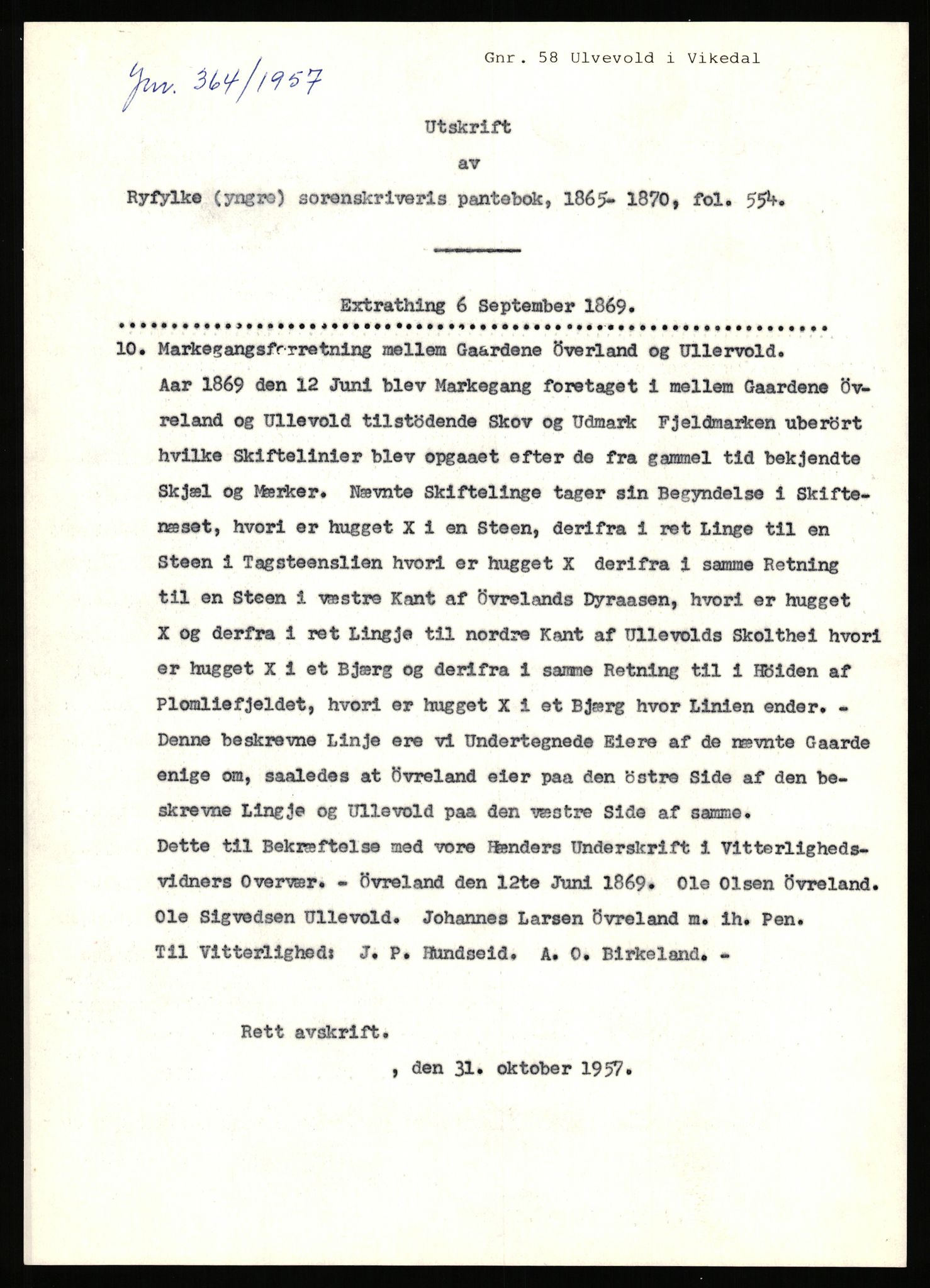 Statsarkivet i Stavanger, AV/SAST-A-101971/03/Y/Yj/L0090: Avskrifter sortert etter gårdsnavn: Tøtland - Underberge, 1750-1930, s. 598