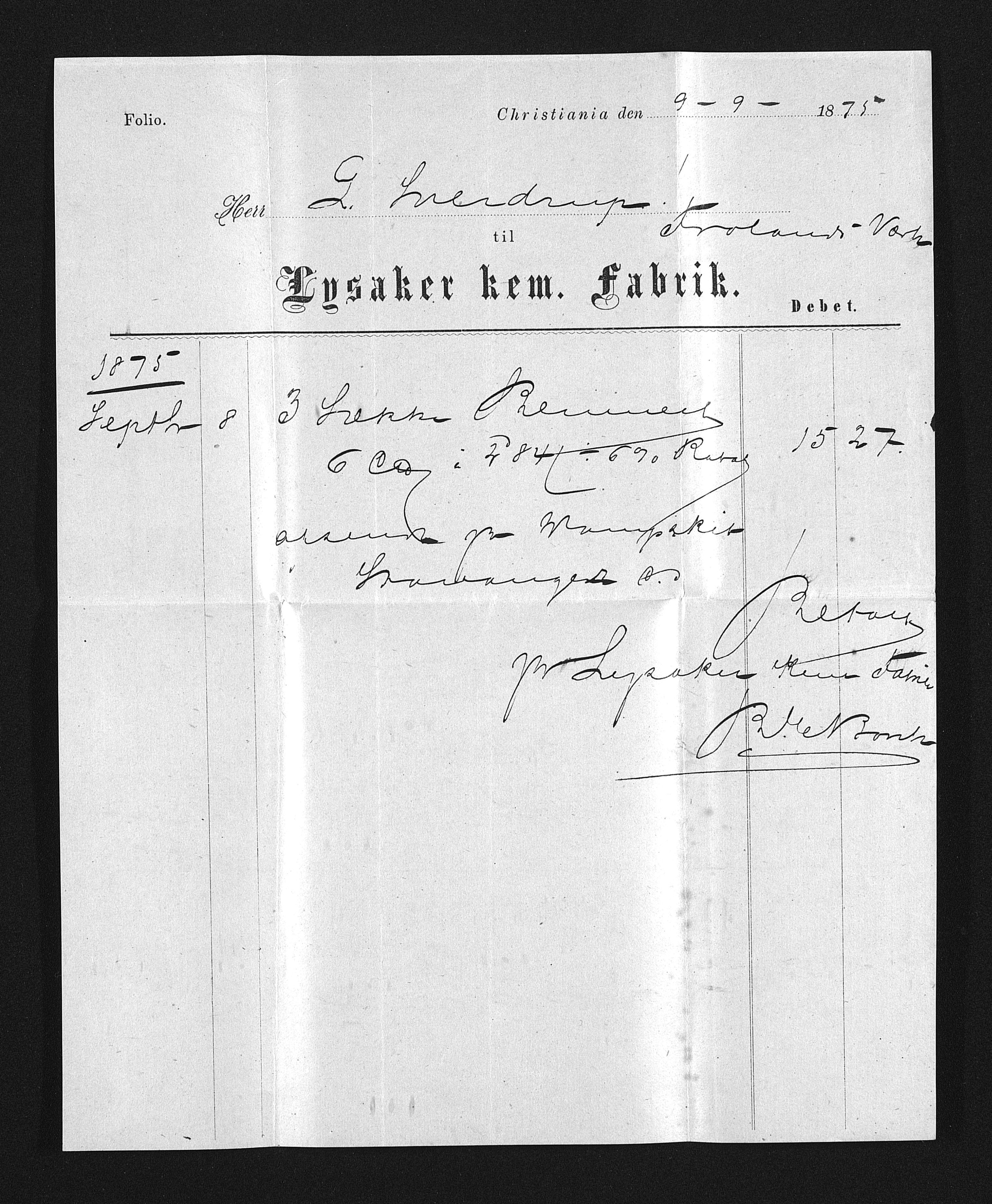 Froland Verk, AAKS/DA-1023/1/02/L0006: Innkomne brev, 1870-1875