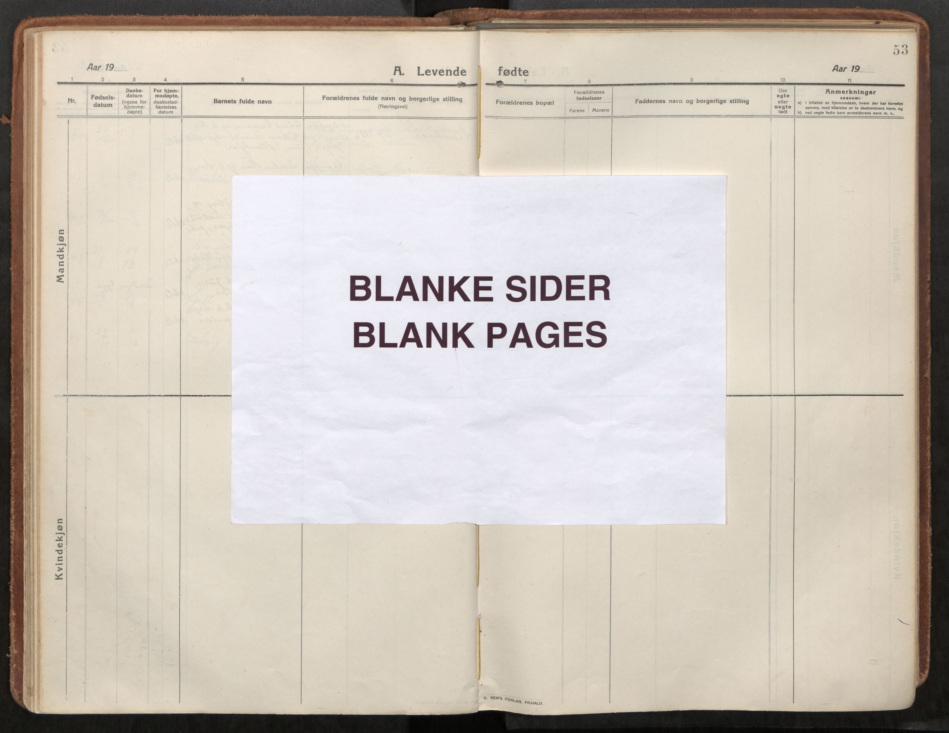 Steinkjer sokneprestkontor, AV/SAT-A-1541/01/H/Ha/Haa/L0003: Ministerialbok nr. 3, 1913-1922, s. 53