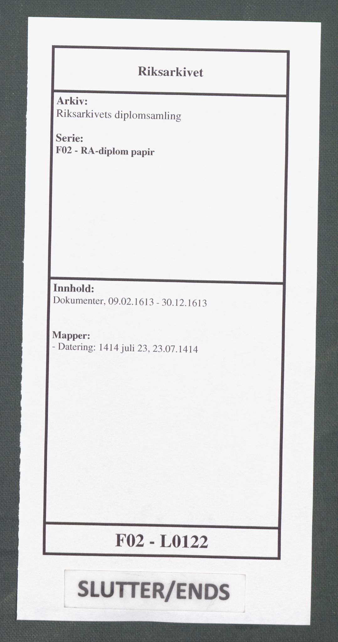 Riksarkivets diplomsamling, AV/RA-EA-5965/F02/L0122: Dokumenter, 1613, s. 80
