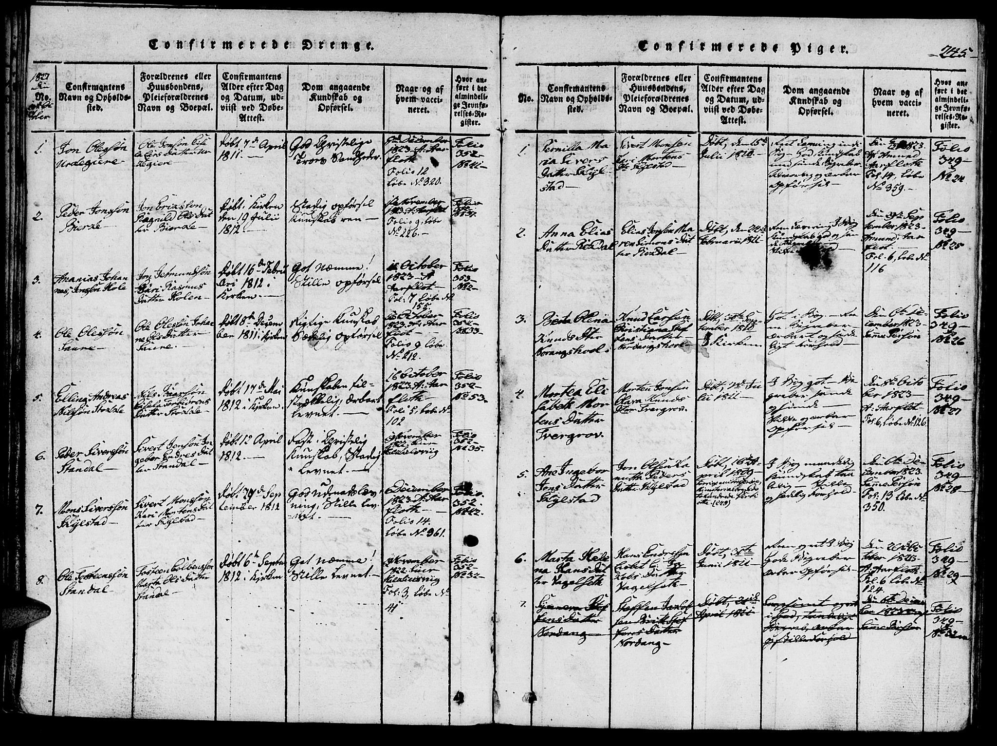 Ministerialprotokoller, klokkerbøker og fødselsregistre - Møre og Romsdal, SAT/A-1454/515/L0207: Ministerialbok nr. 515A03, 1819-1829, s. 245