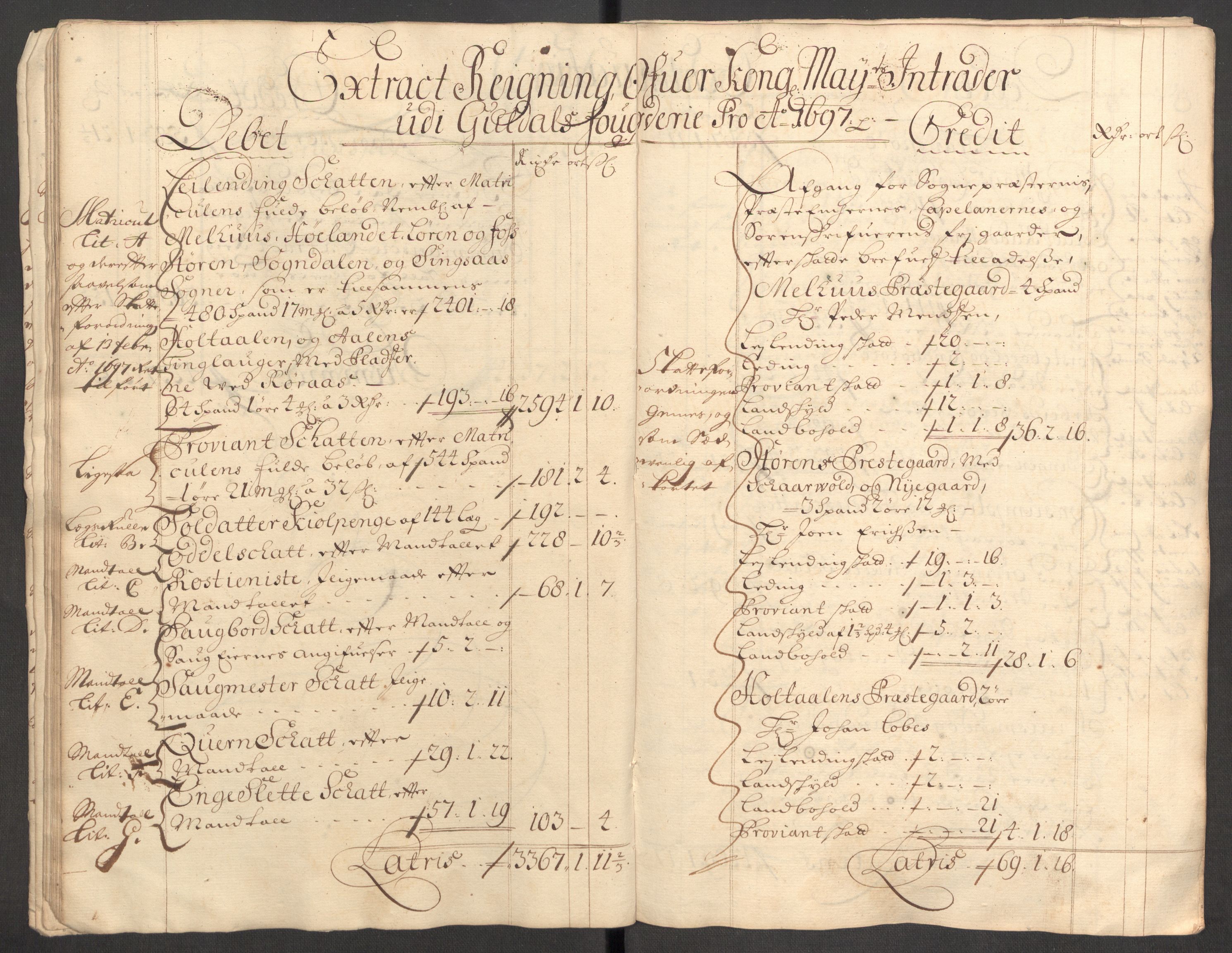 Rentekammeret inntil 1814, Reviderte regnskaper, Fogderegnskap, AV/RA-EA-4092/R60/L3947: Fogderegnskap Orkdal og Gauldal, 1697, s. 16