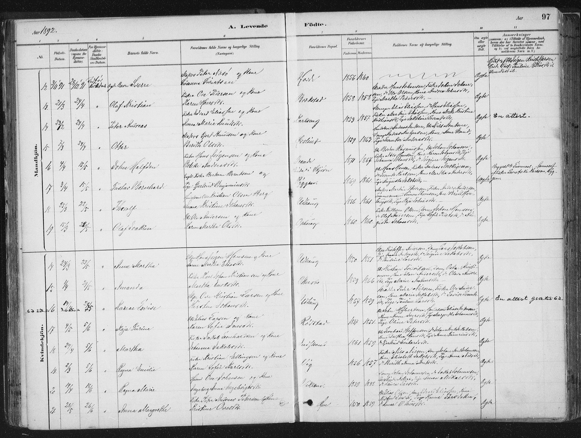 Ministerialprotokoller, klokkerbøker og fødselsregistre - Sør-Trøndelag, SAT/A-1456/659/L0739: Ministerialbok nr. 659A09, 1879-1893, s. 97