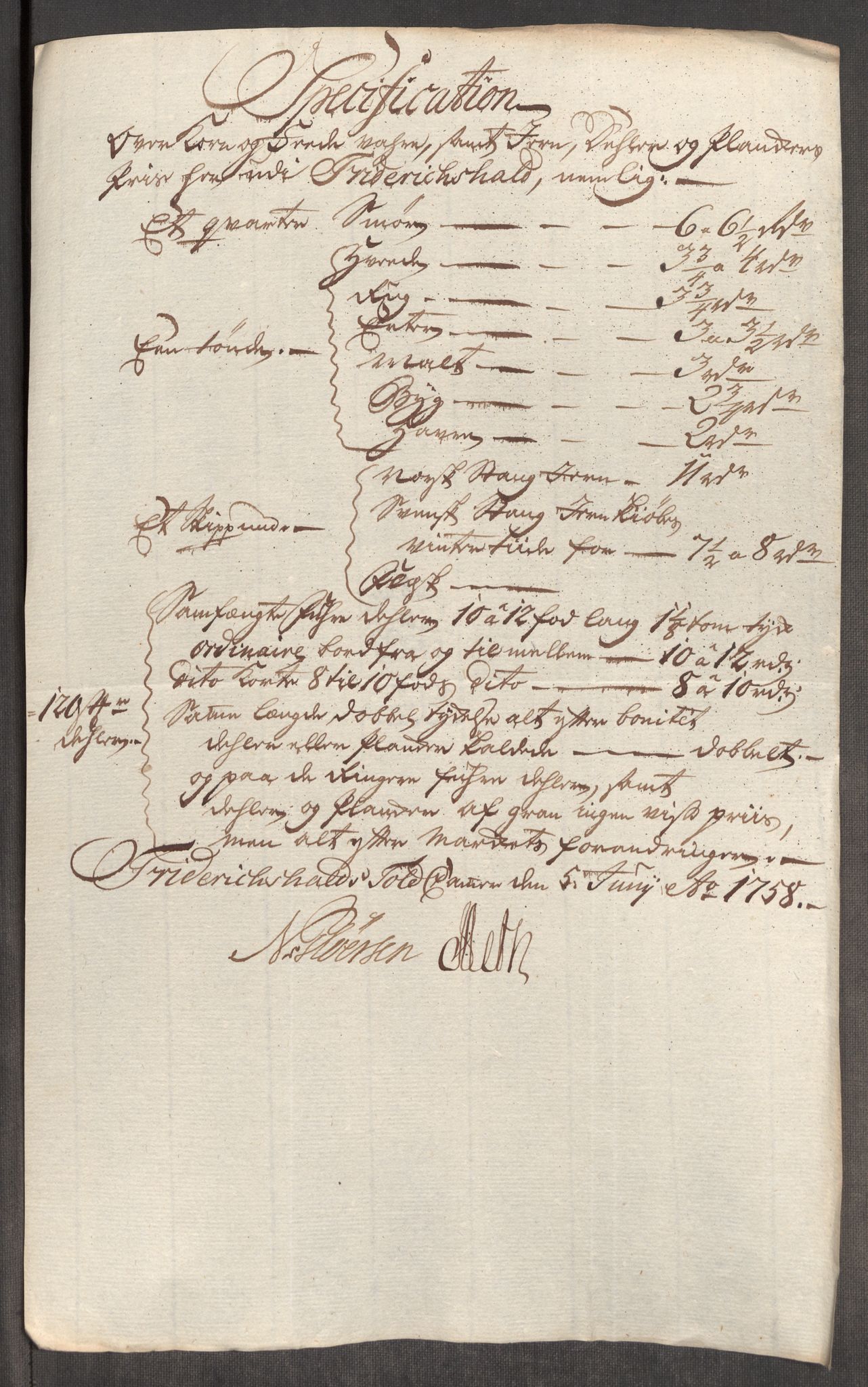 Rentekammeret inntil 1814, Realistisk ordnet avdeling, AV/RA-EA-4070/Oe/L0006: [Ø1]: Priskuranter, 1758-1760, s. 11