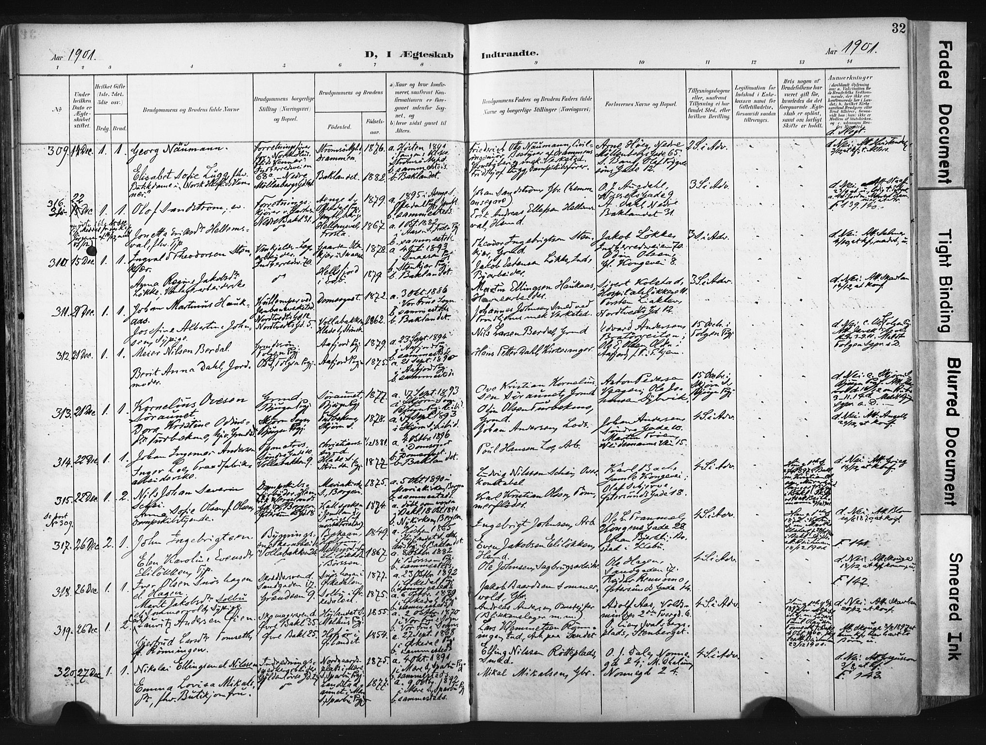 Ministerialprotokoller, klokkerbøker og fødselsregistre - Sør-Trøndelag, SAT/A-1456/604/L0201: Ministerialbok nr. 604A21, 1901-1911, s. 32