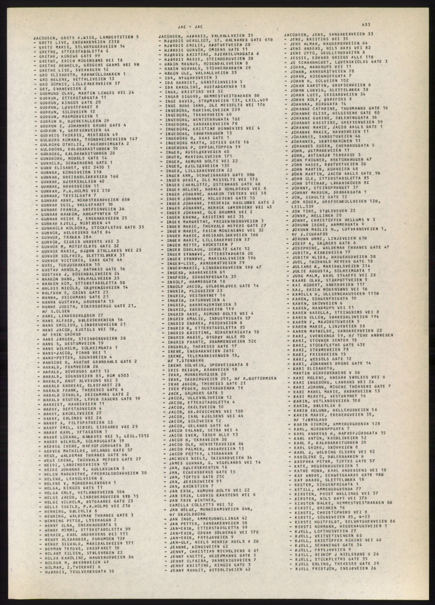 Kristiania/Oslo adressebok, PUBL/-, 1980-1981, s. 453