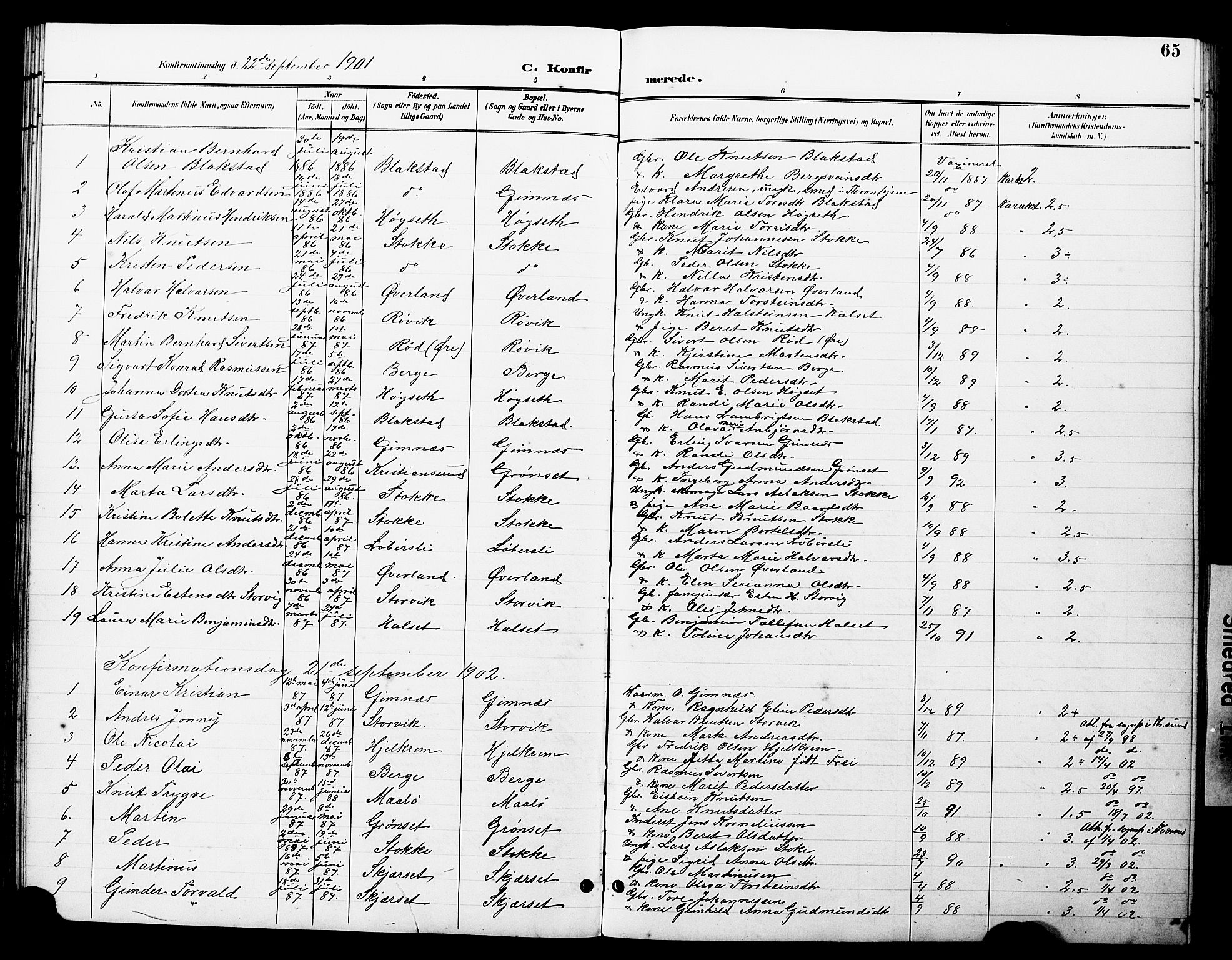 Ministerialprotokoller, klokkerbøker og fødselsregistre - Møre og Romsdal, SAT/A-1454/585/L0973: Klokkerbok nr. 585C01, 1893-1930, s. 65