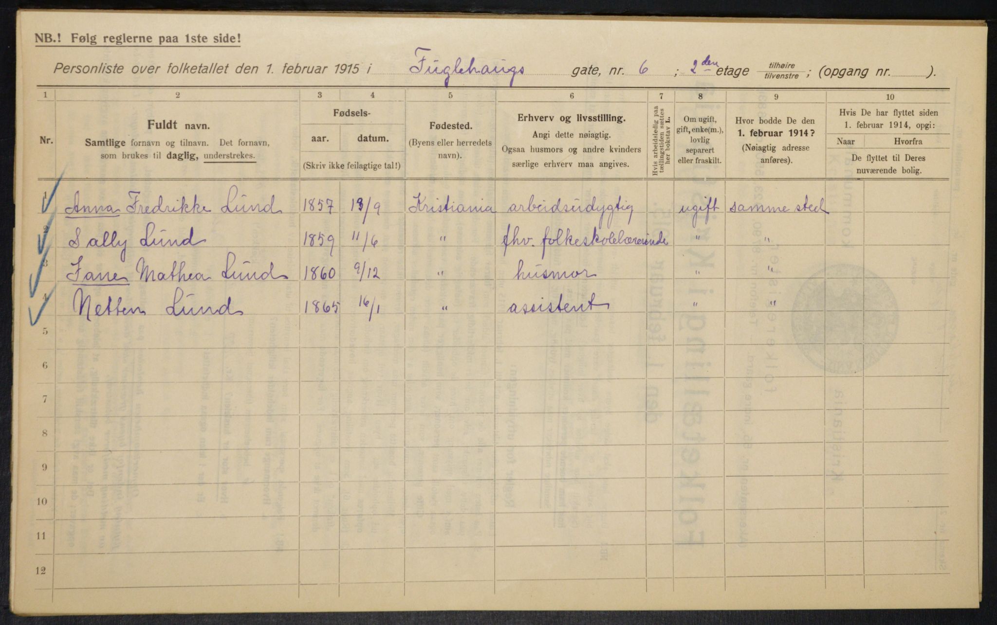 OBA, Kommunal folketelling 1.2.1915 for Kristiania, 1915, s. 28042