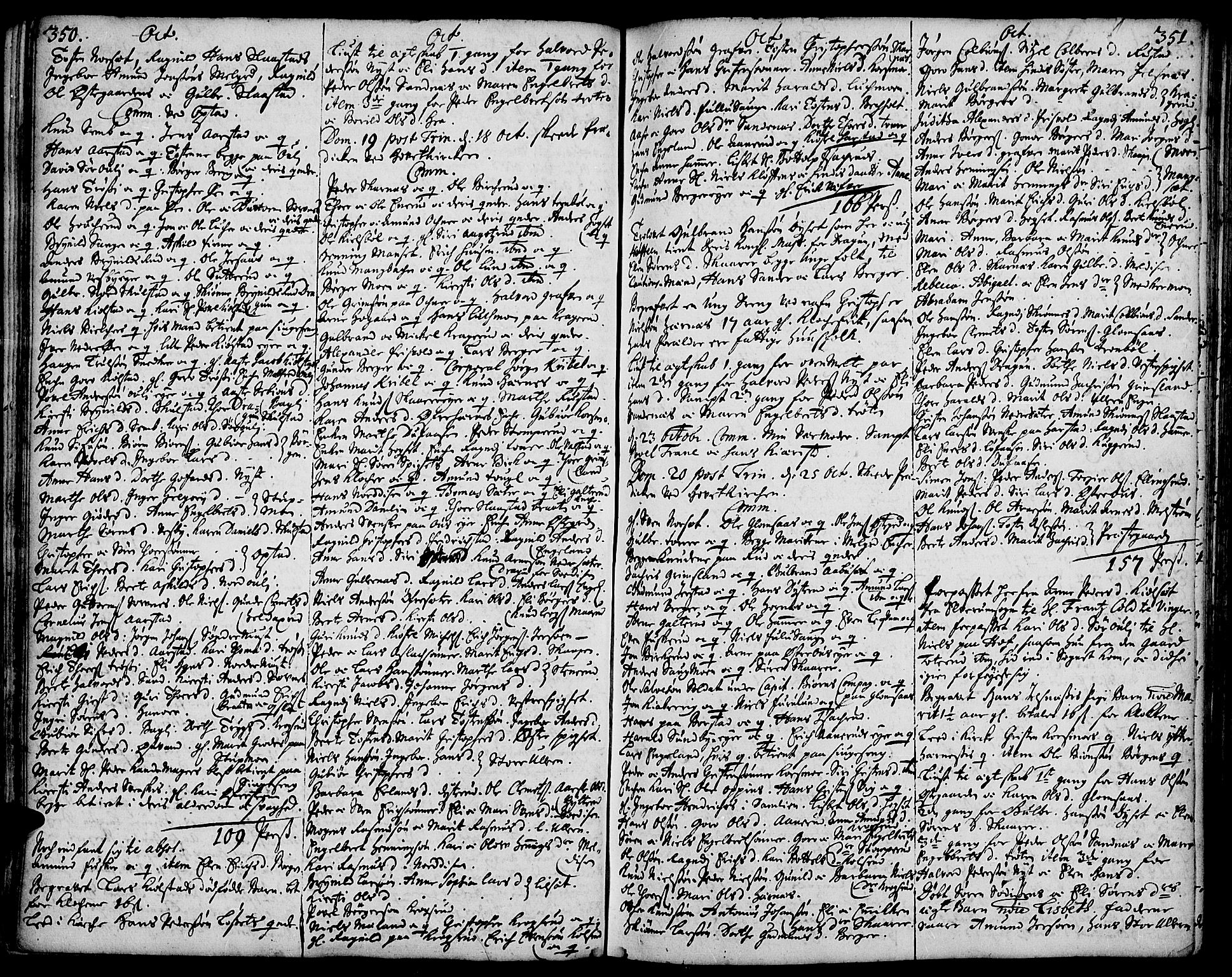 Strøm-Odalen prestekontor, AV/SAH-PREST-028/H/Ha/Haa/L0001: Ministerialbok nr. 1, 1689-1715, s. 350-351