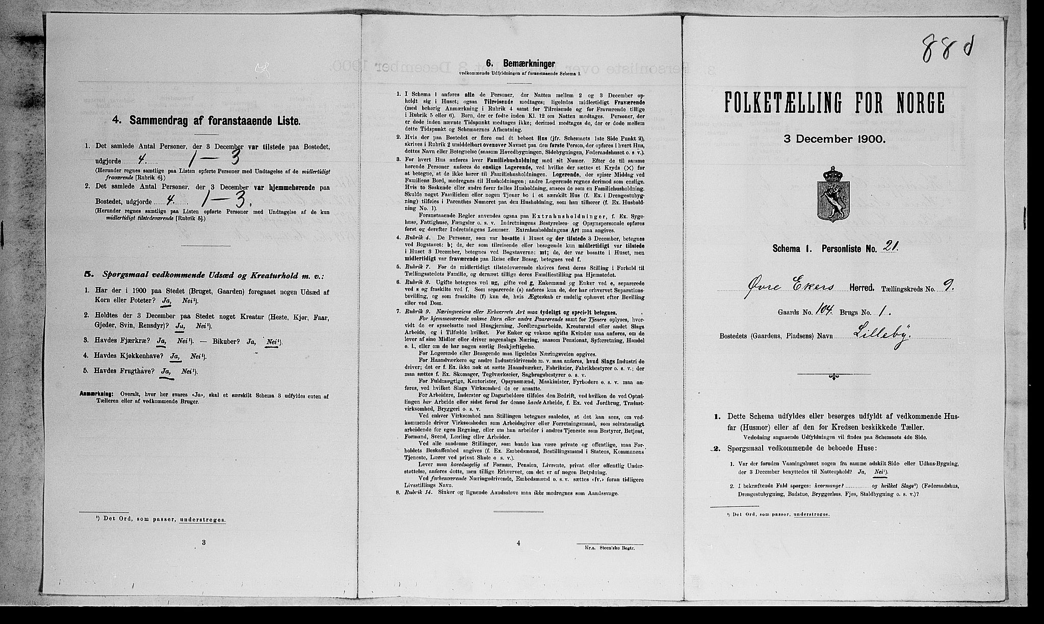 RA, Folketelling 1900 for 0624 Øvre Eiker herred, 1900, s. 1725